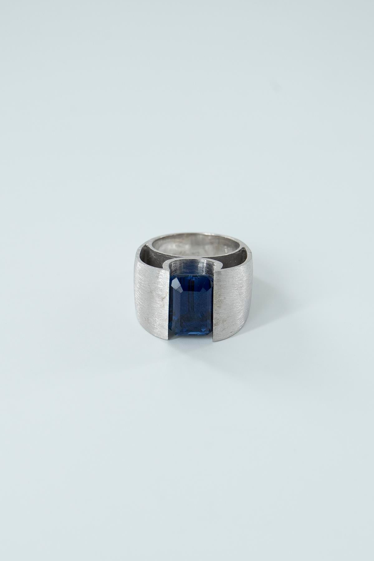 Safir Taşlı Gümüş Yüzük 11.75 Ct 