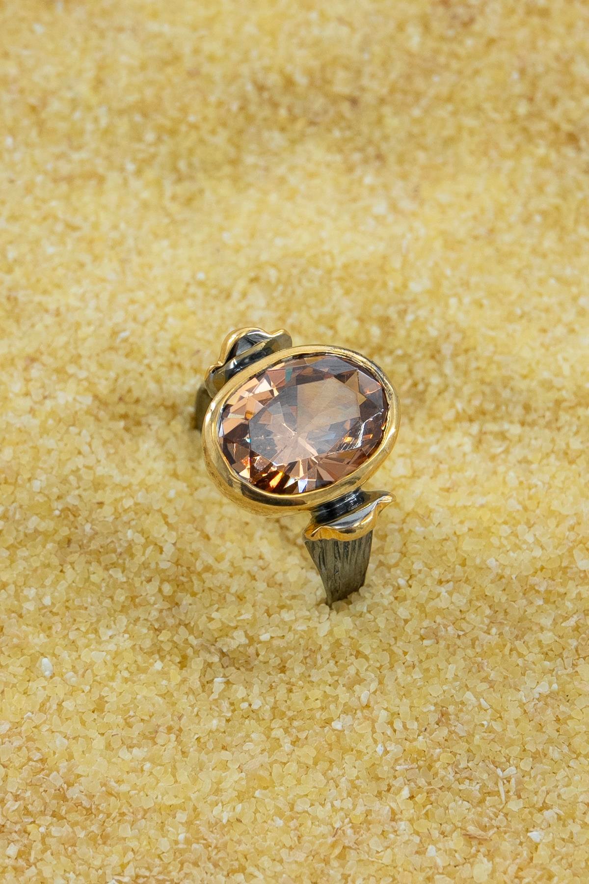 Smoky Quartz Taşlı Gümüş Yüzük
