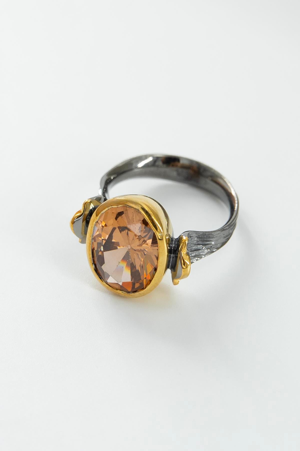 Smoky Quartz Taşlı Gümüş Yüzük