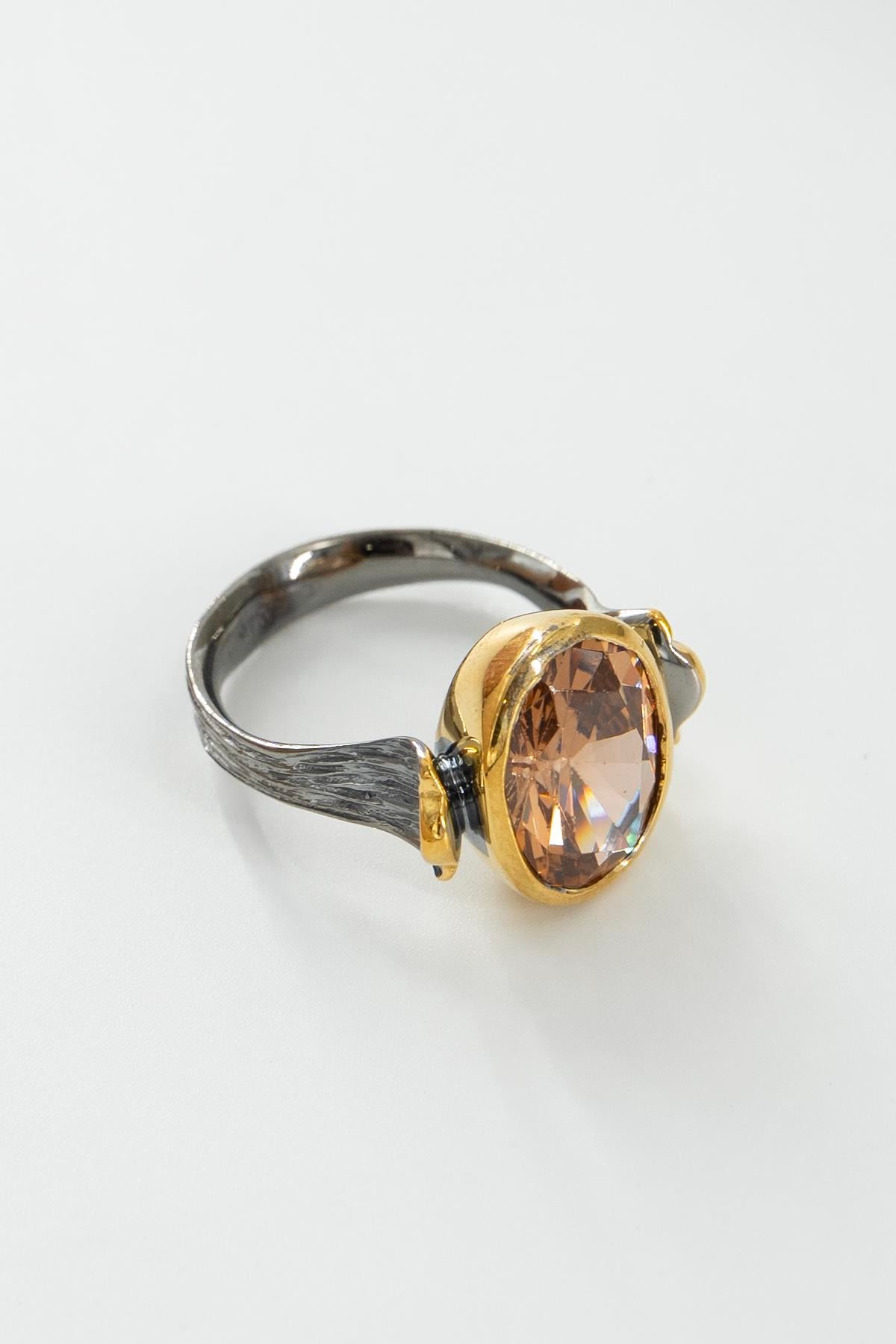 Smoky Quartz Taşlı Gümüş Yüzük