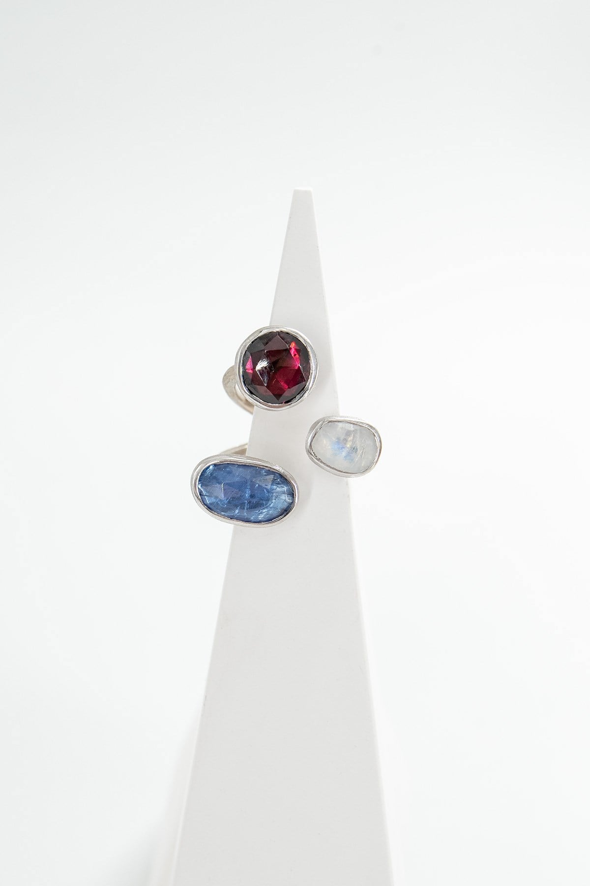 Tanzanit, Garnet, Moonstone Taşlı Gümüş Yüzük 