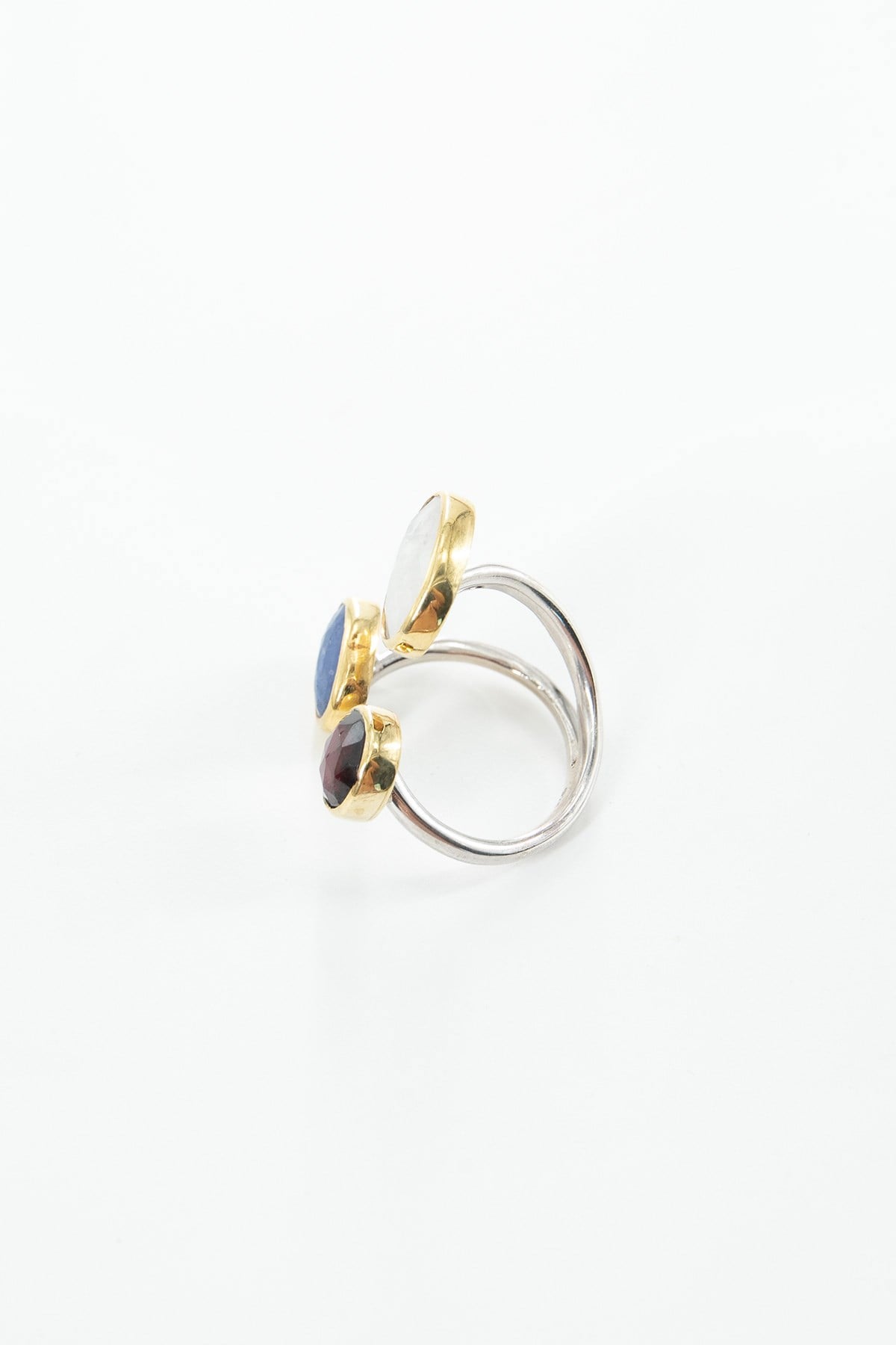 Tanzanit & Moonstone & Garnet Taşlı Yüzük