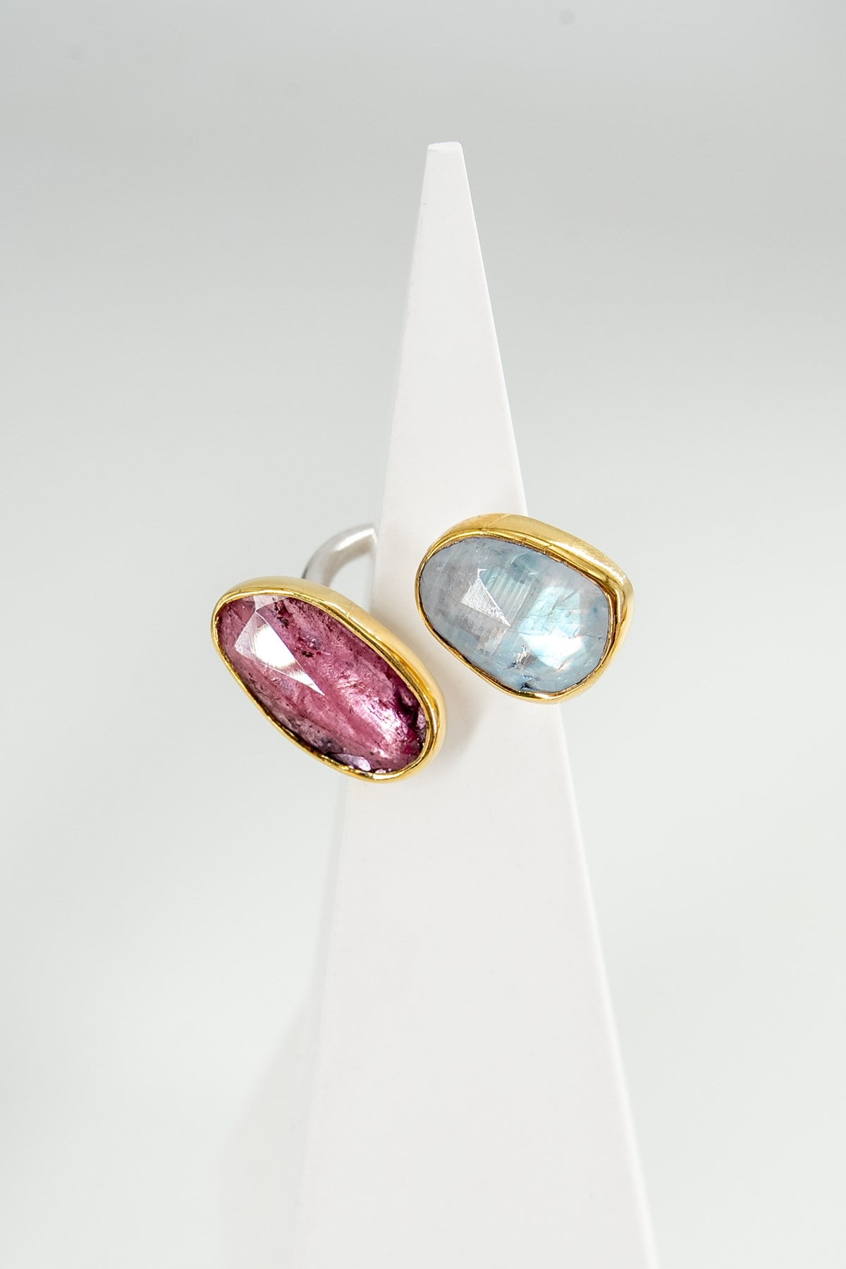 Turmalin & Moonstone Taşlı Gümüş Yüzük