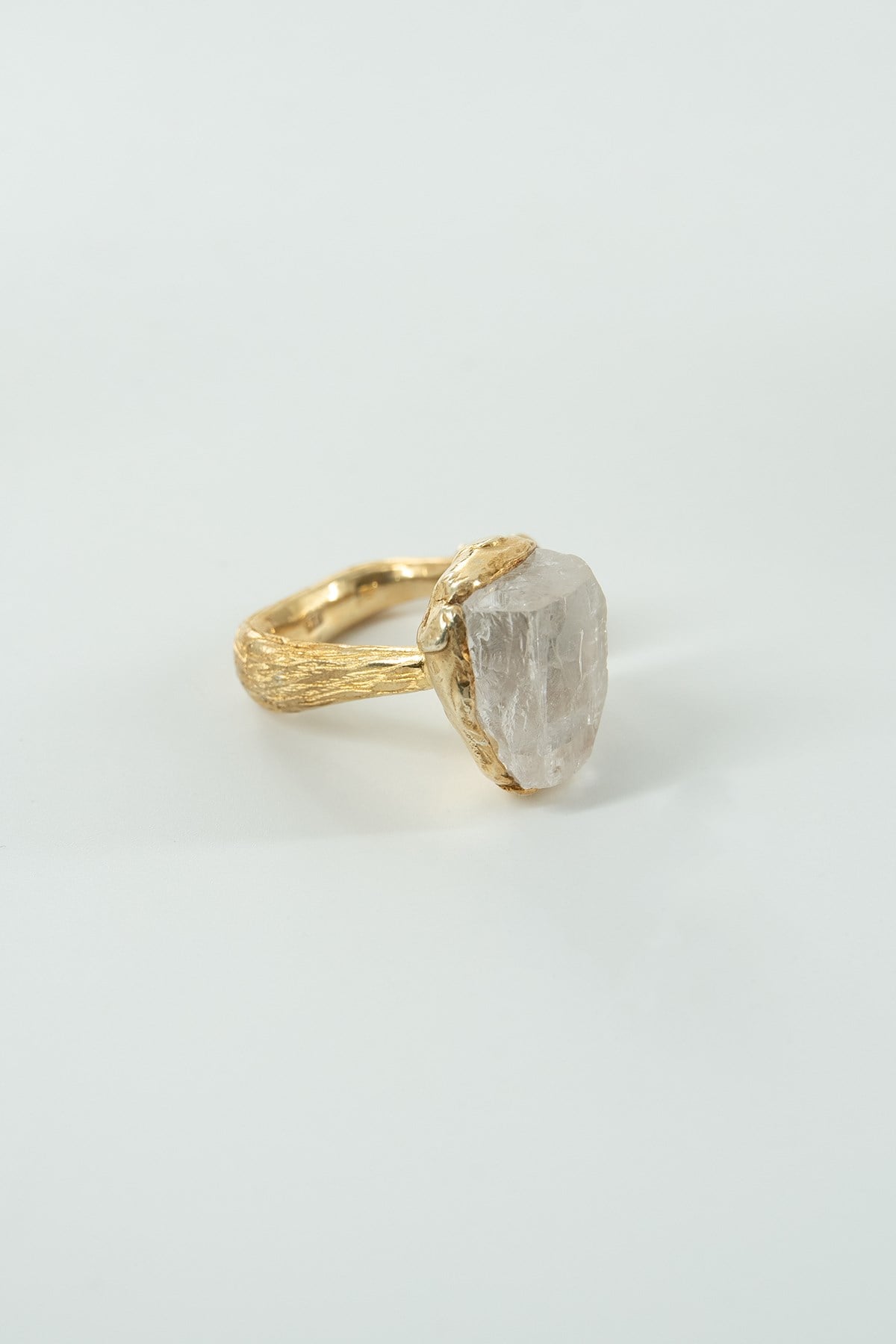 White Quartz & Turmalin Taşlı Gümüş Yüzük