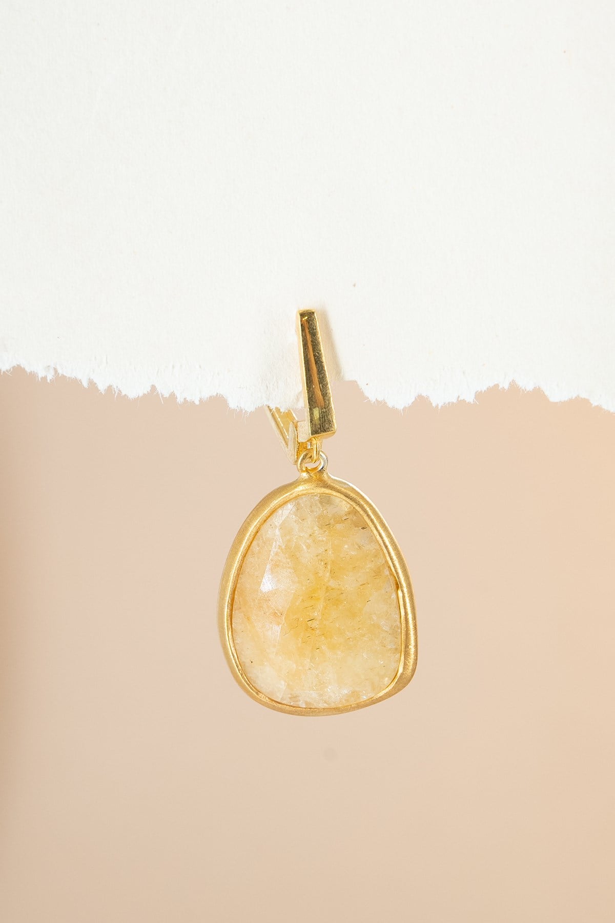 Yellow Safir Taşlı Gümüş Küpe