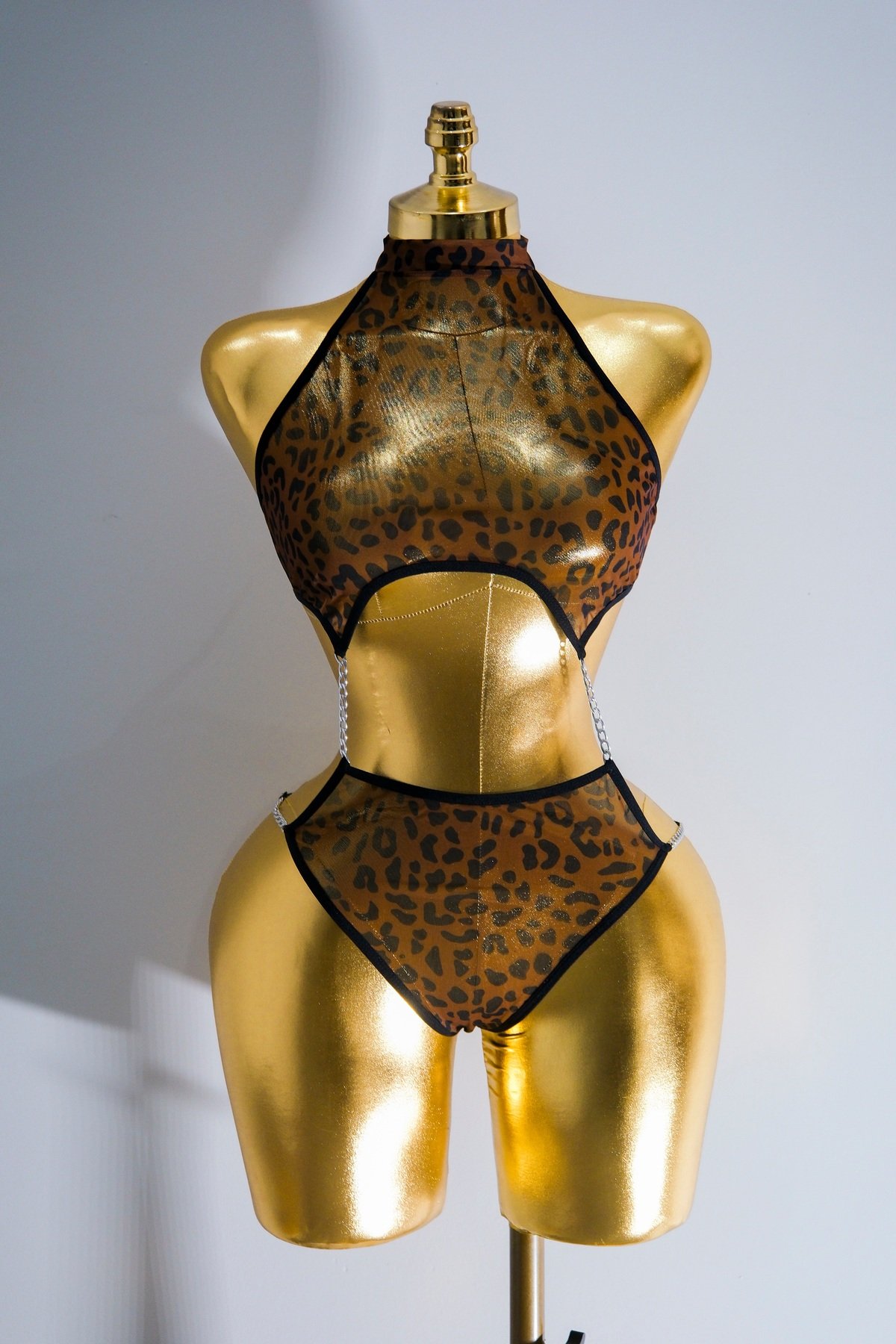 Leopar Kahverengi Biyeli Babydoll