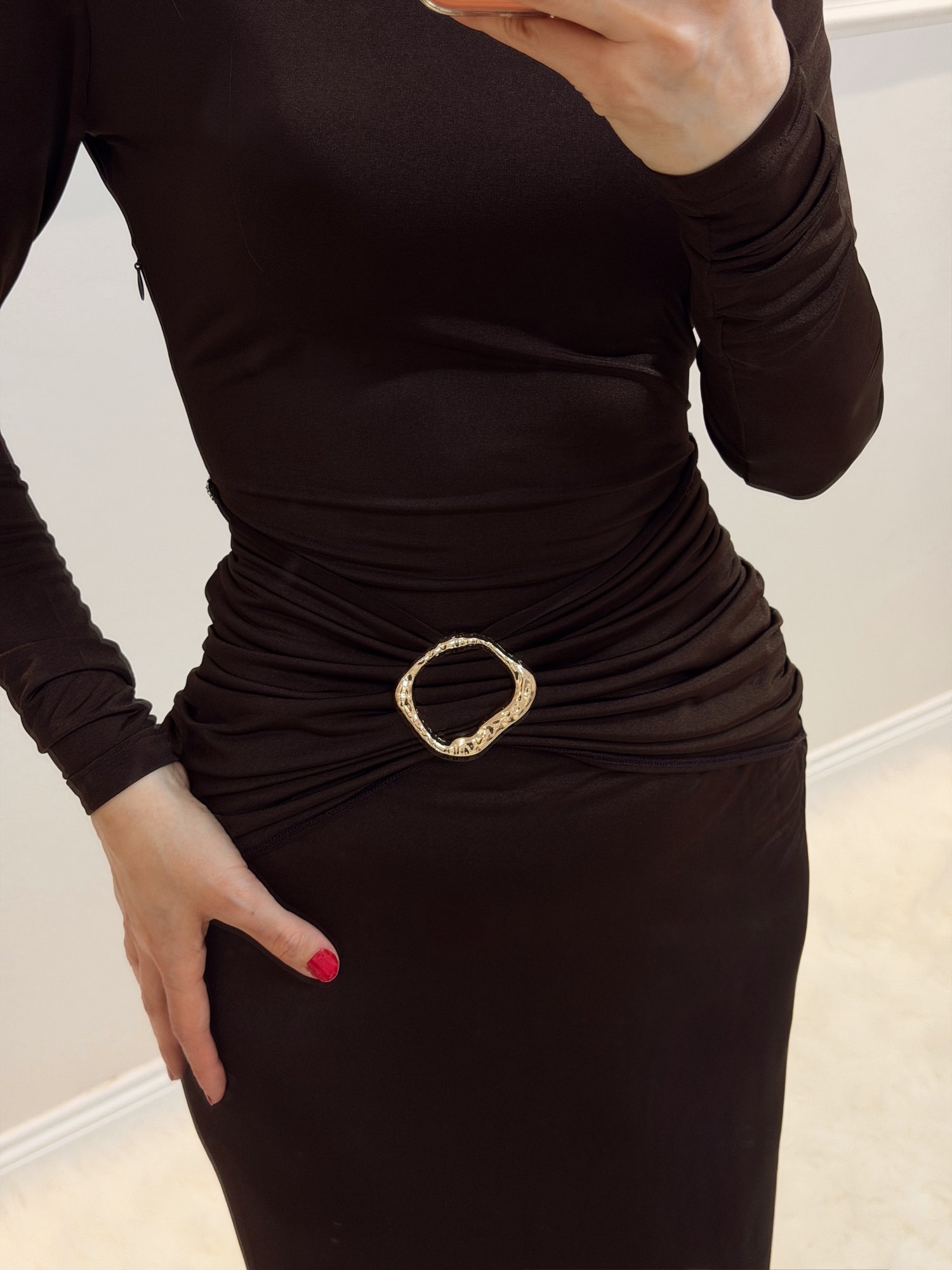 Gold Toka Detaylı Elbise