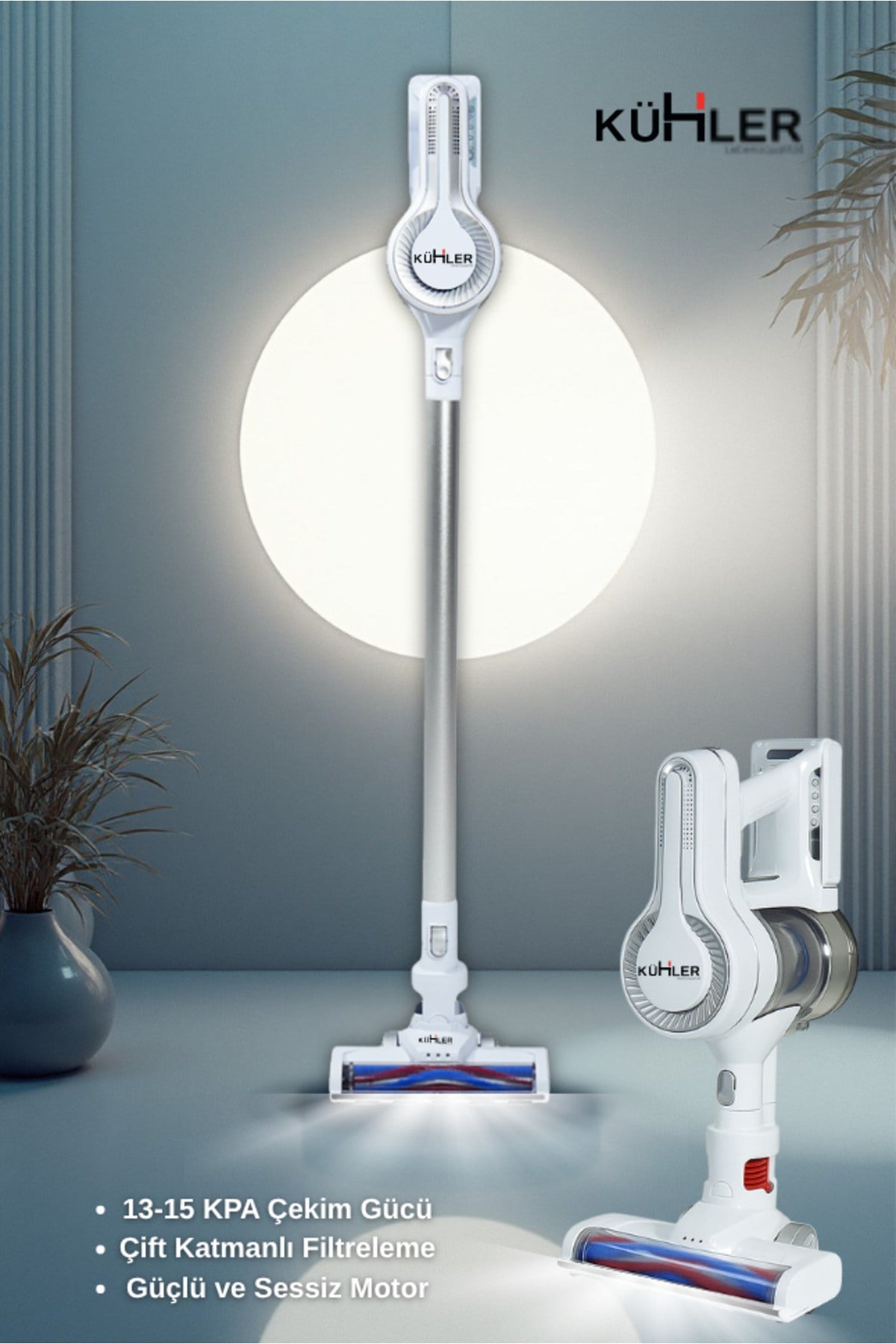 Homart KH-V300 Turbo Fırçalı Dikey Şarjlı Süpürge