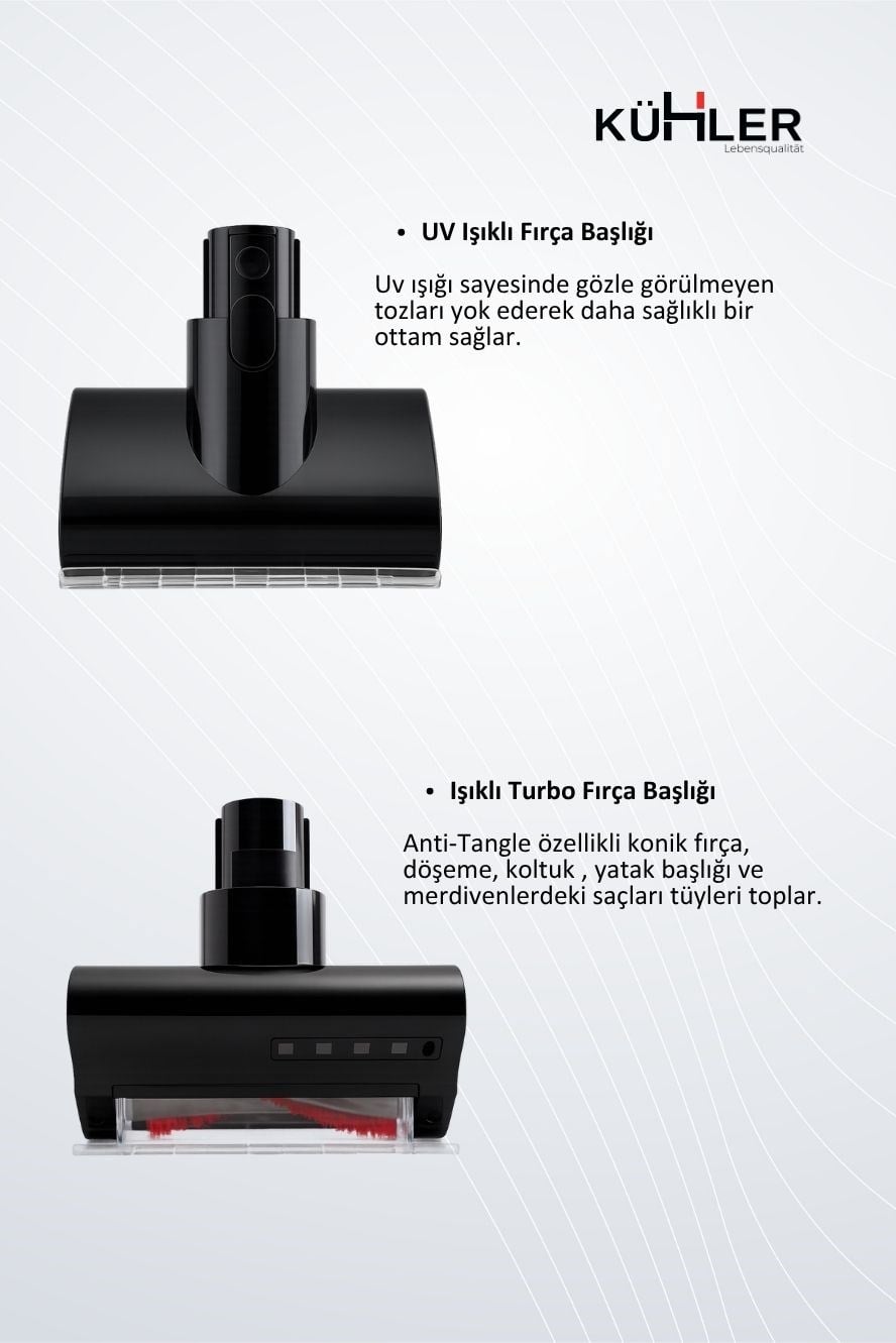 Kühler Kraftmax LUX KH-V900 Akıllı Sensörlü Dikey Şarjlı Süpürge - Kablosuz (Mini Motorlu Antialerjik HEPA Filtreli Fırça Dahil)