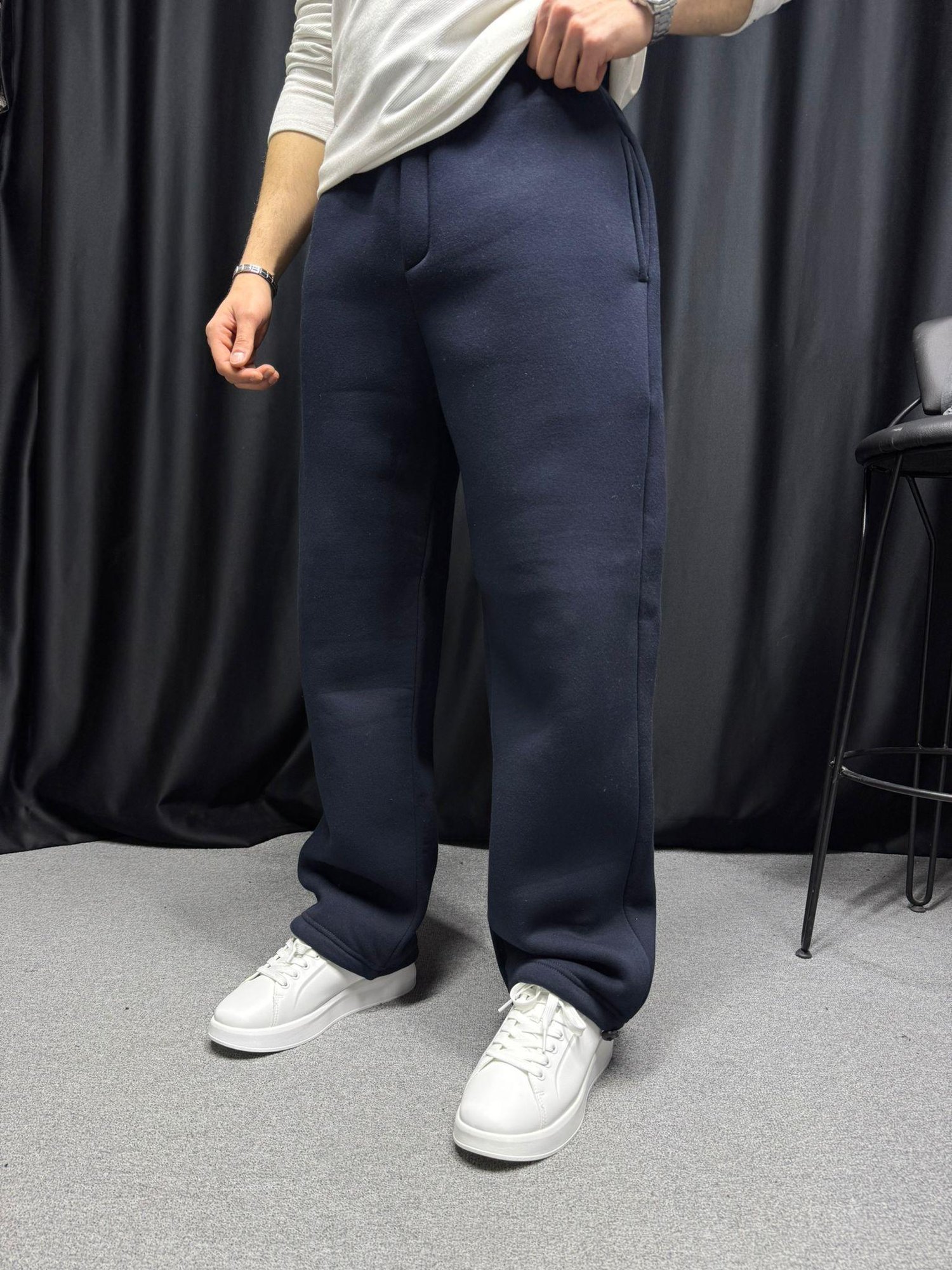 Ayarlanabilir Paça Basic Baggy Eşofman Lacivert