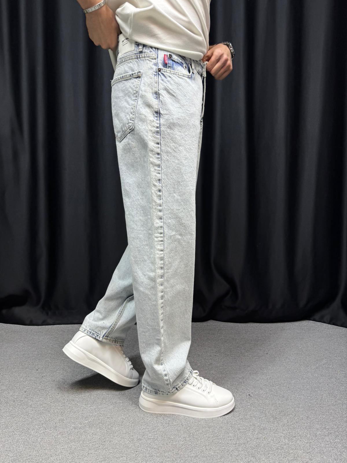 Baggy Kalıp Pantolon Buz Mavi