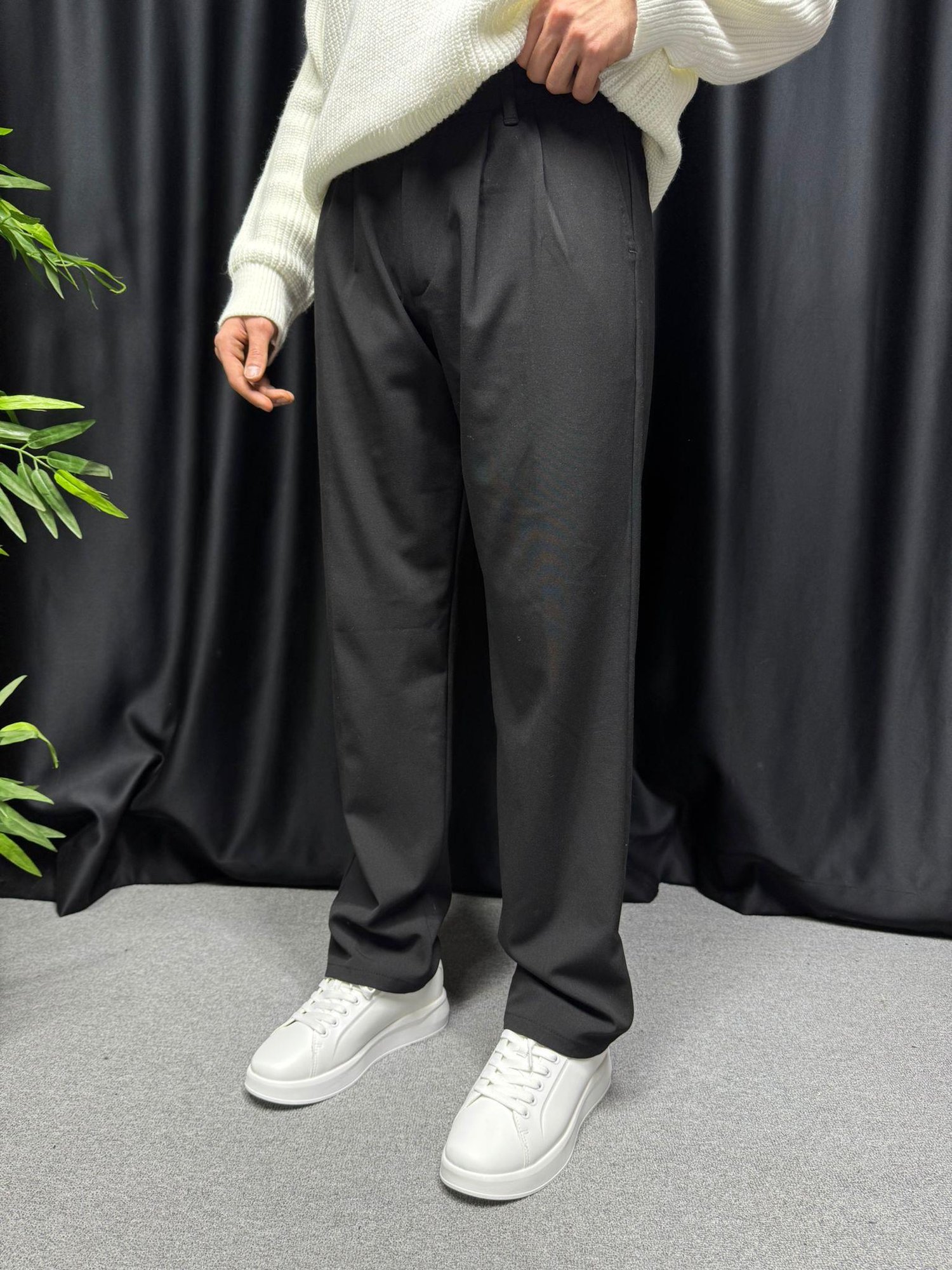 LK Baggy Kumaş Pantolon Siyah