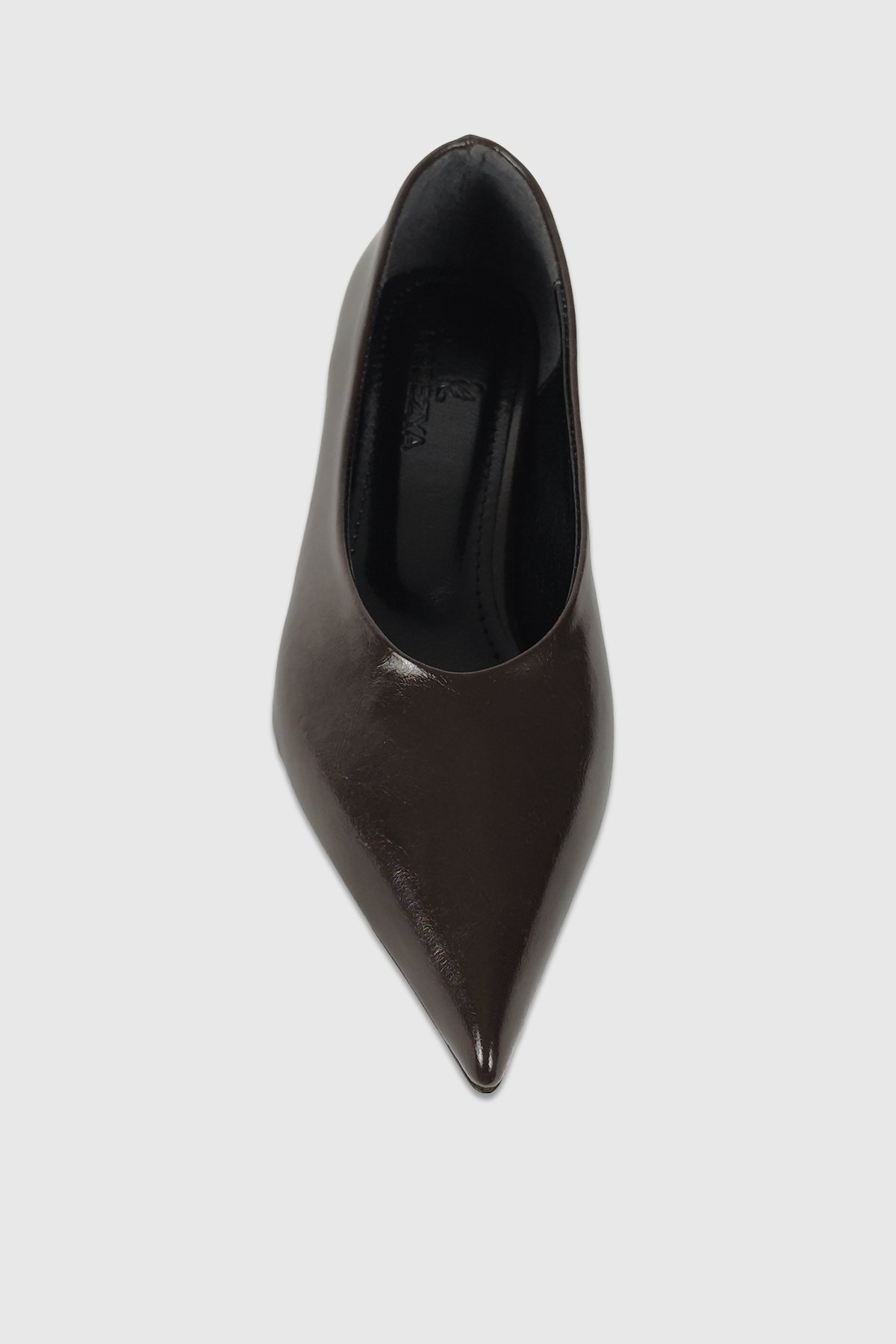 Clara Kahve Rugan Sivri Burun Kadın Stiletto