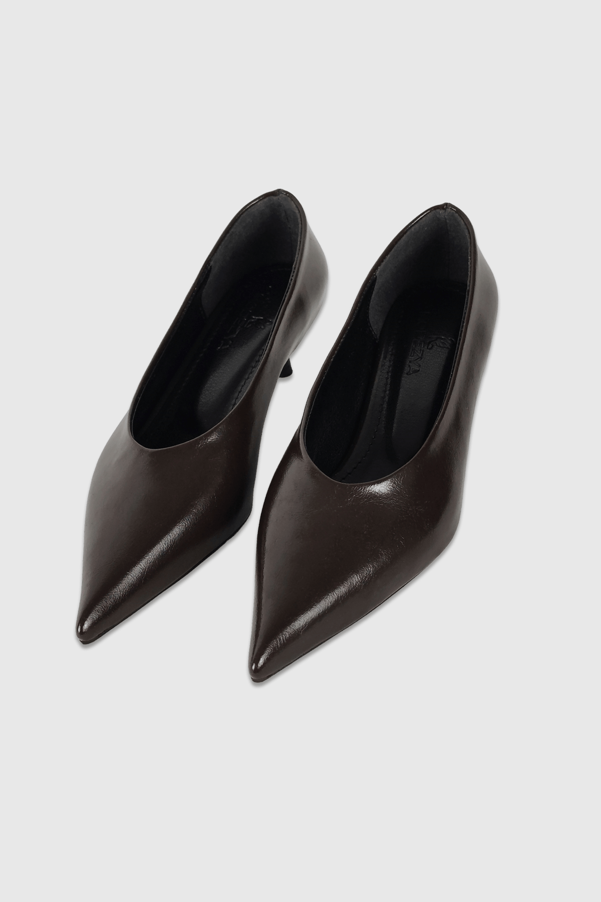 Clara Kahve Rugan Sivri Burun Kadın Stiletto