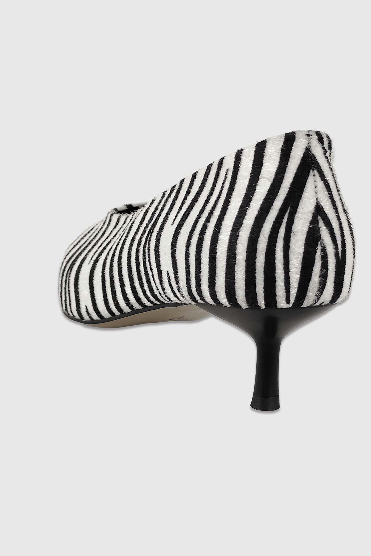 Clara Siyah Beyaz Desenli Sivri Burun Kadın Stiletto