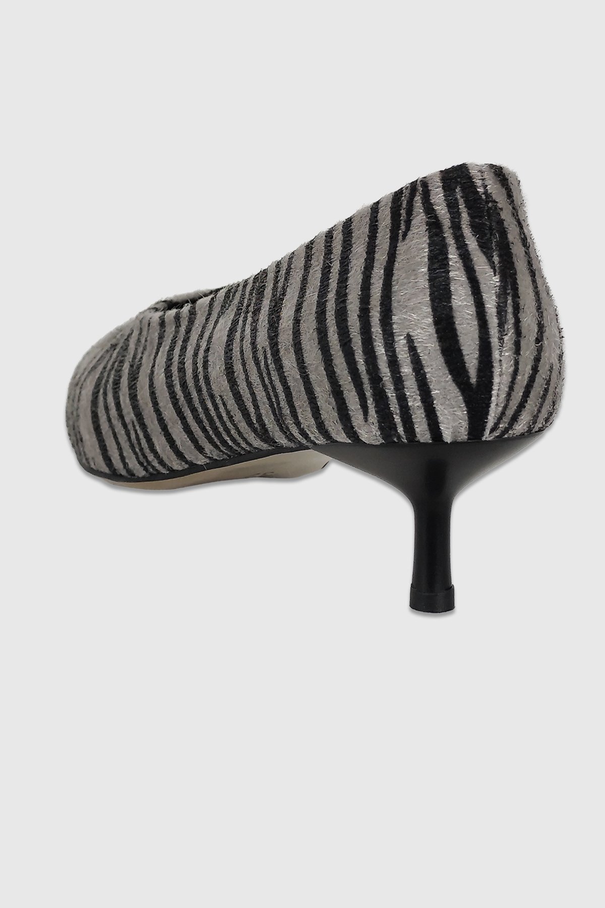 Clara Siyah Gri Desenli Sivri Burun Kadın Stiletto
