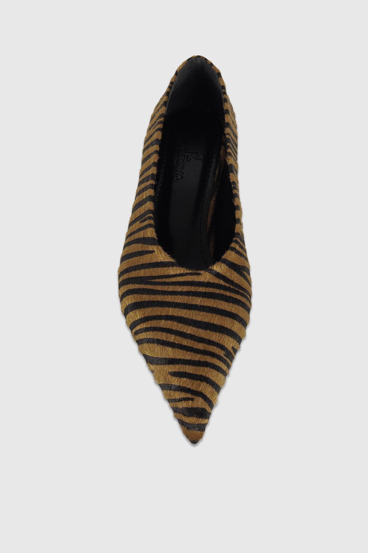 Clara Taba Siyah Desenli Sivri Burun Kadın Stiletto