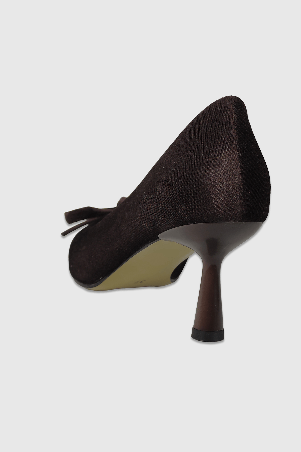 Daphne Kahve Kadife Fiyonk Detay Kadın Stiletto