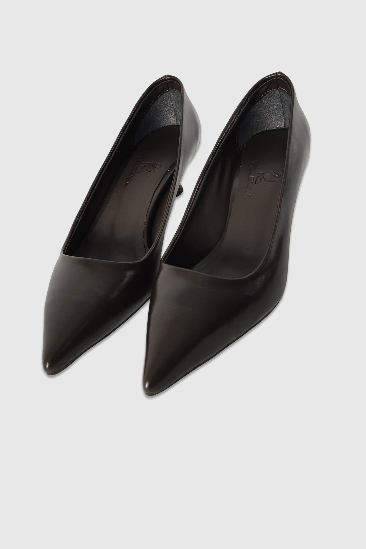 Kelly Kahve Rustik Sivri Burun Kadın Stiletto
