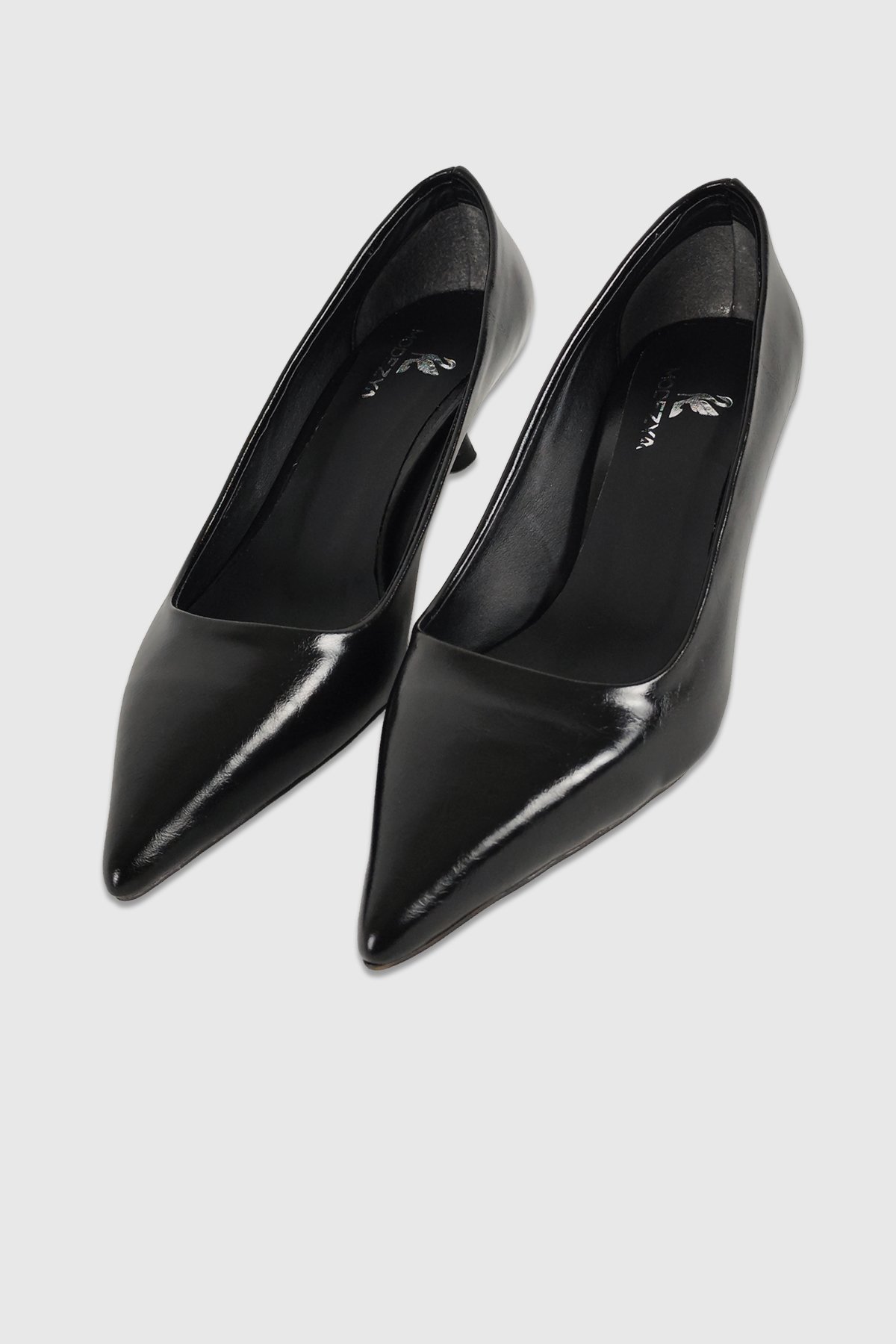 Kelly Siyah Rustik Sivri Burun Kadın Stiletto