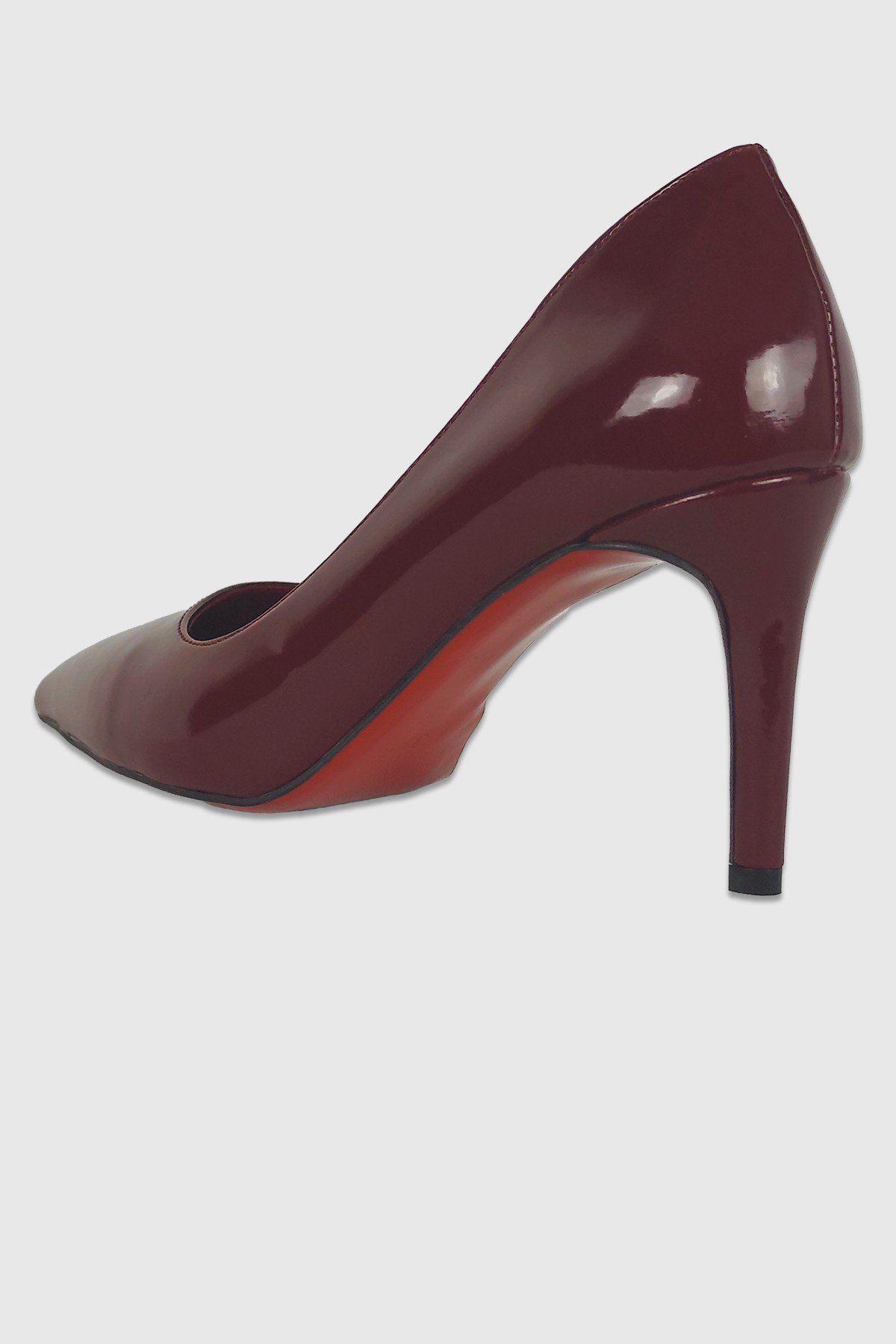 Leona Bordo Rugan İç Kısmı Açık Sivri Burun Kadın Stiletto