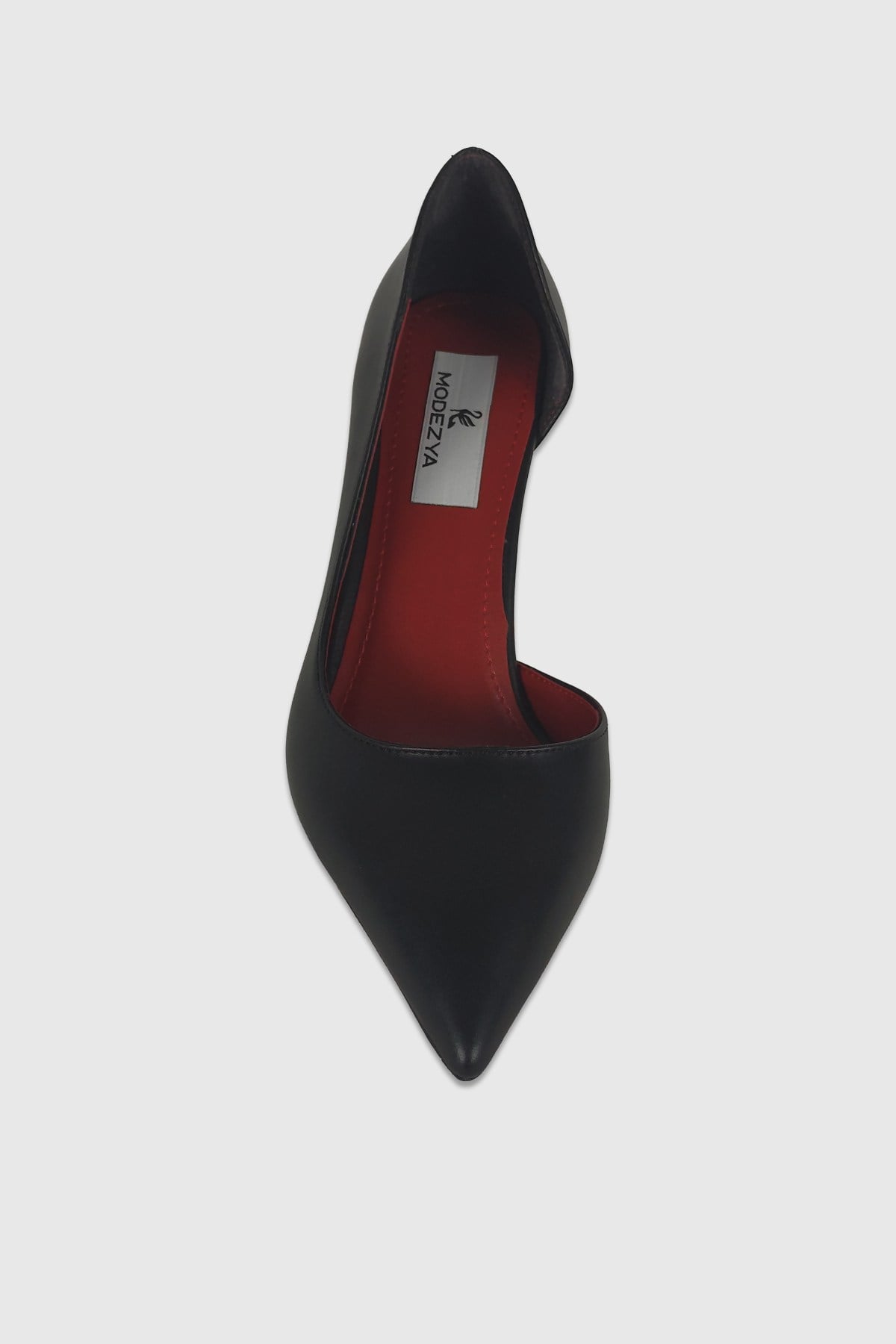Leona Siyah Mat İç Kısmı Açık Sivri Burun Kadın Stiletto