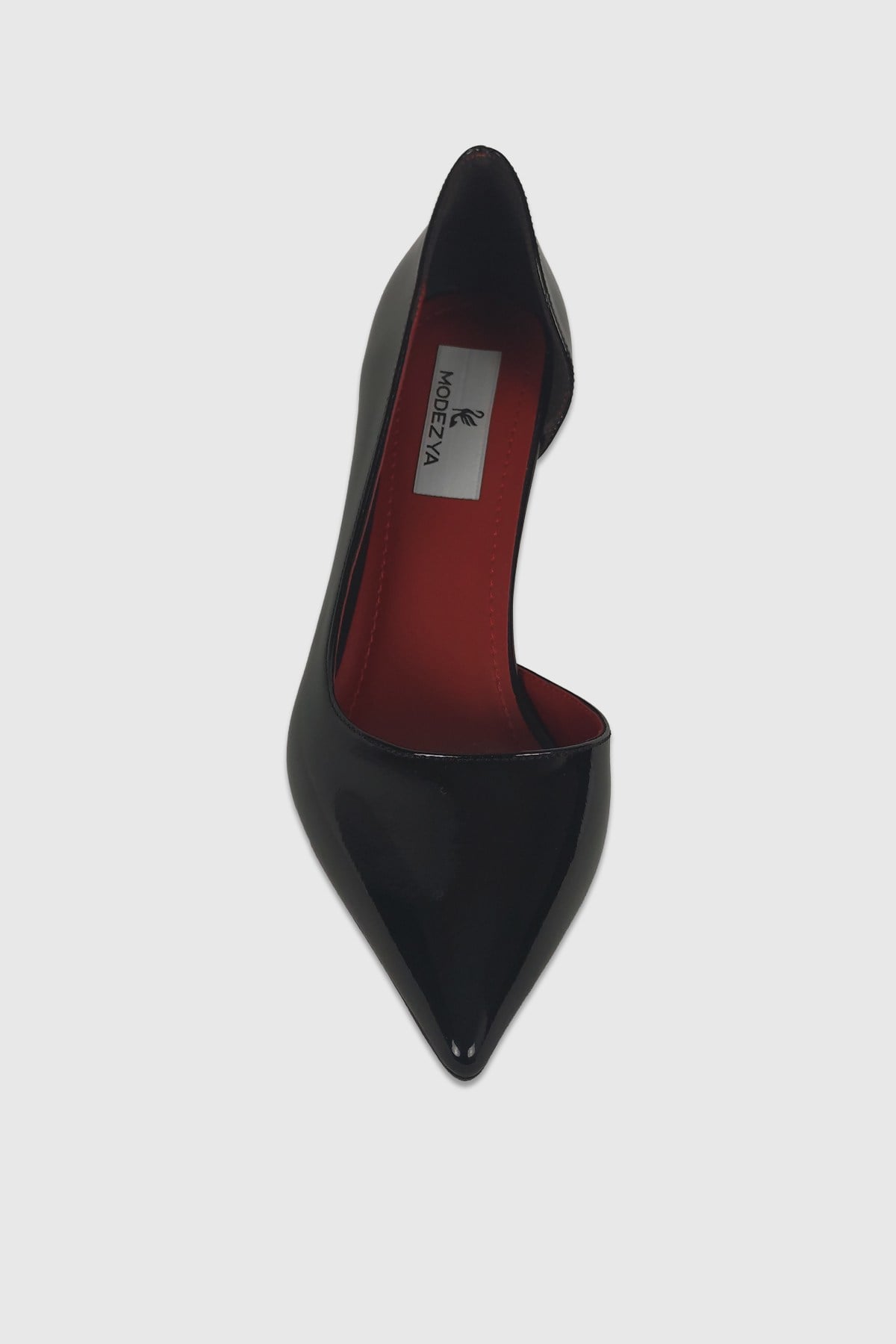 Leona Siyah Rugan İç Kısmı Açık Sivri Burun Kadın Stiletto
