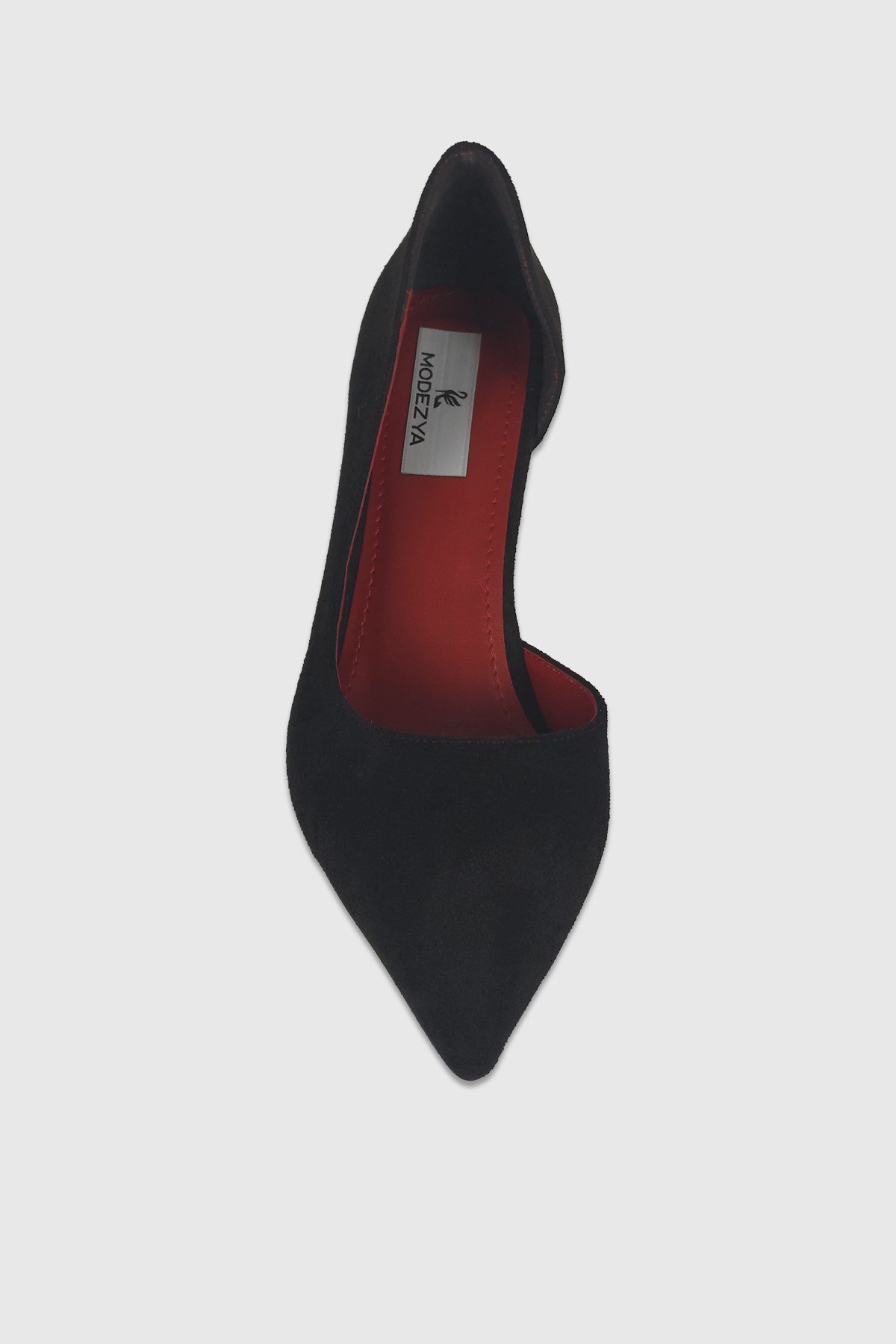 Leona Siyah Süet İç Kısmı Açık Sivri Burun Kadın Stiletto