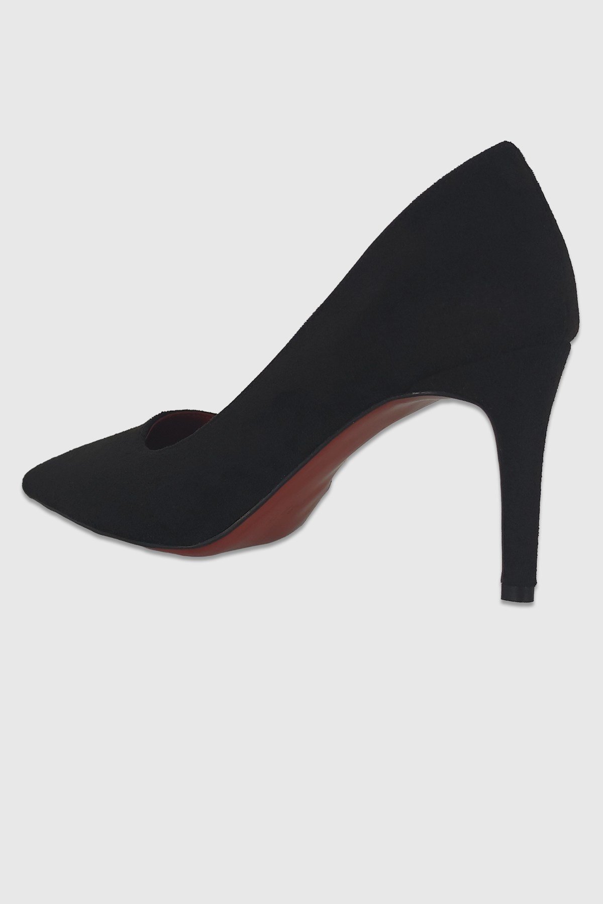 Leona Siyah Süet İç Kısmı Açık Sivri Burun Kadın Stiletto