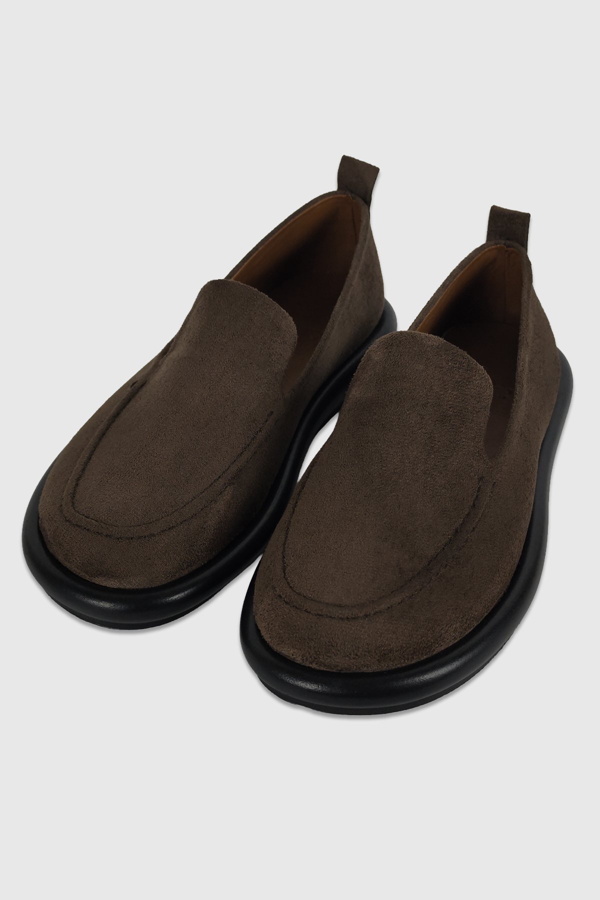 Perla Kahve Süet Düz Taban Kadın Loafer