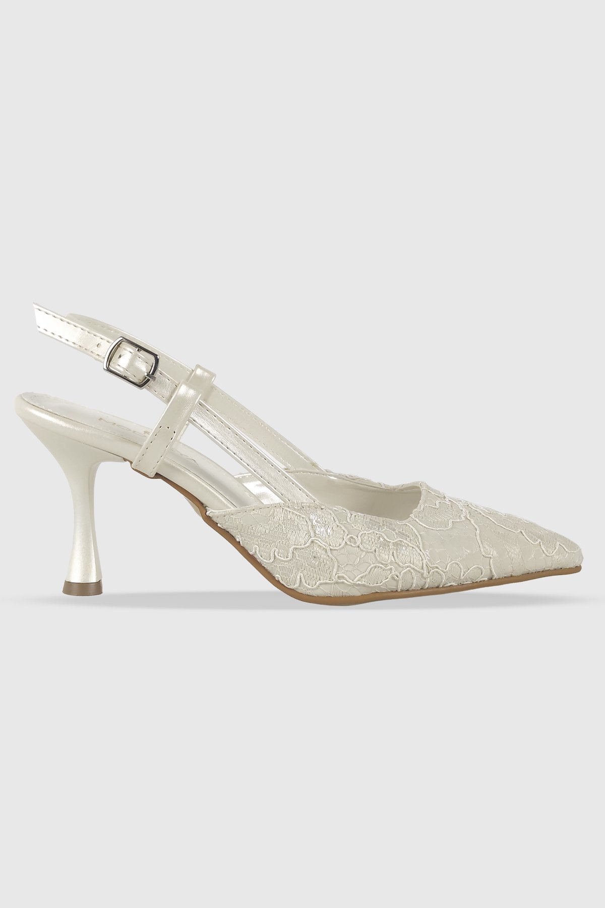 Yolanda Sedef Desenli Kemerli Sivri Burun Kadın Topuklu Ayakkabı