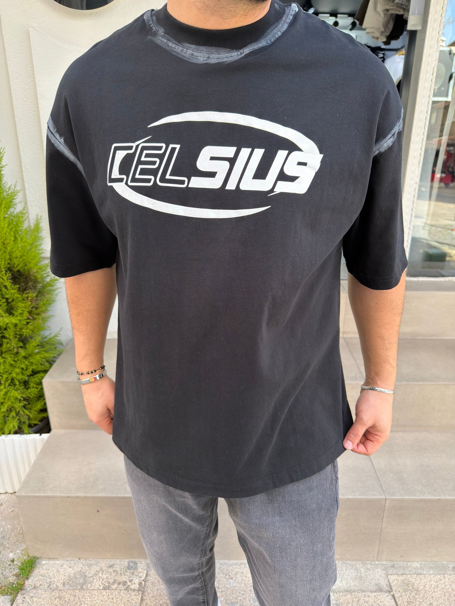 Baskılı Oversize Pamuk Tshirt