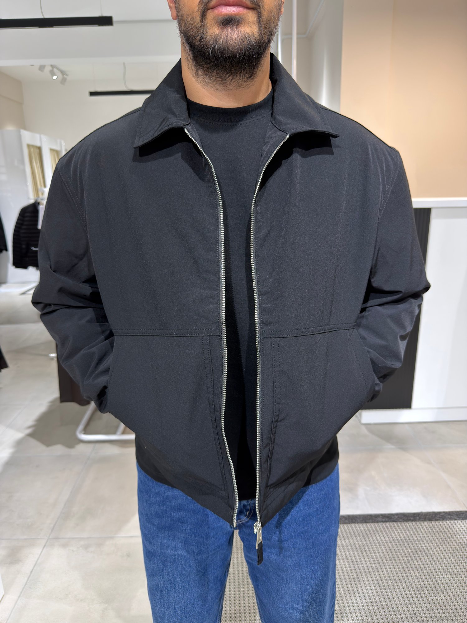 Siyah Bomber İçi Dolgulu Ceket