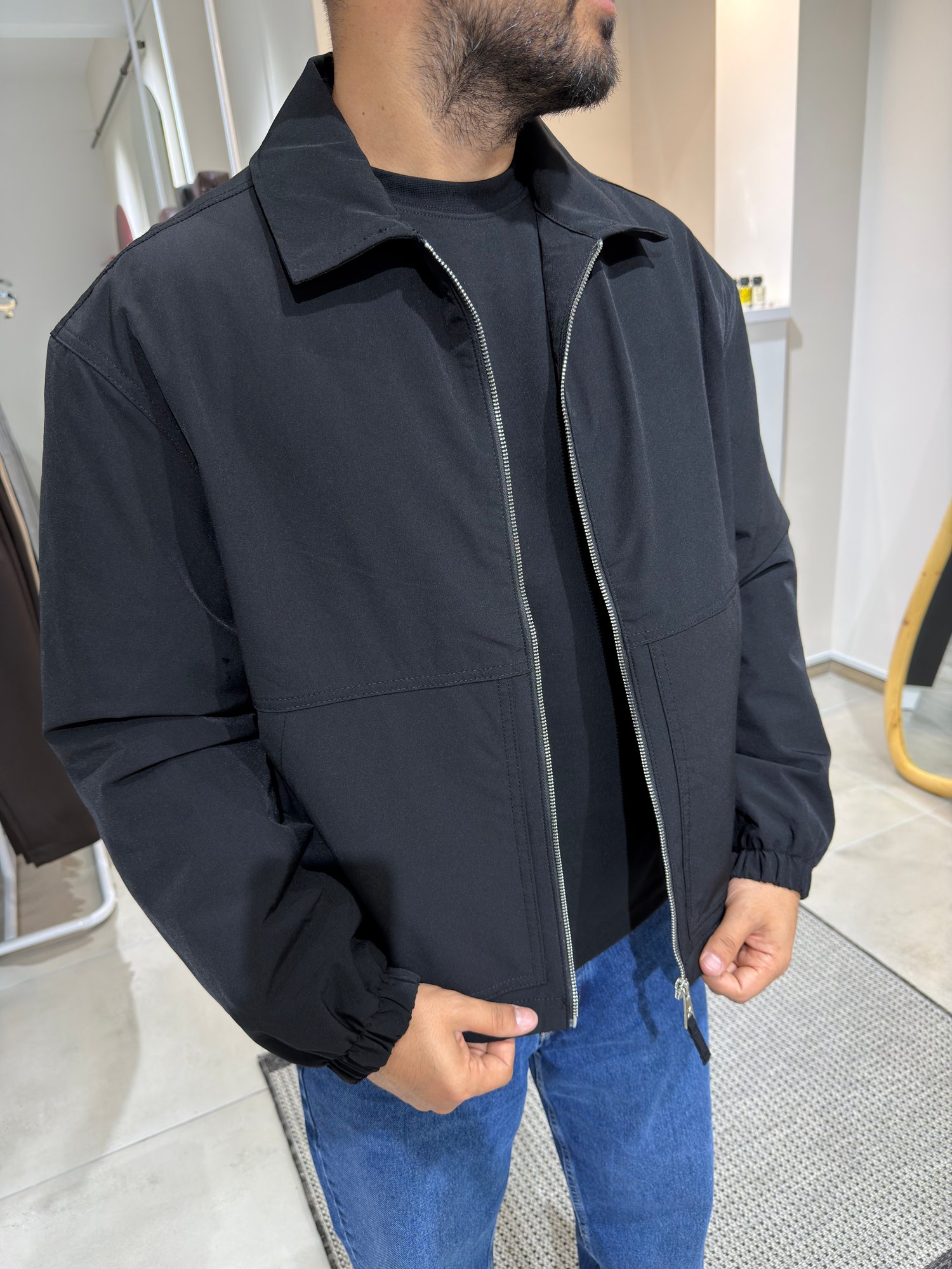 Siyah Bomber İçi Dolgulu Ceket