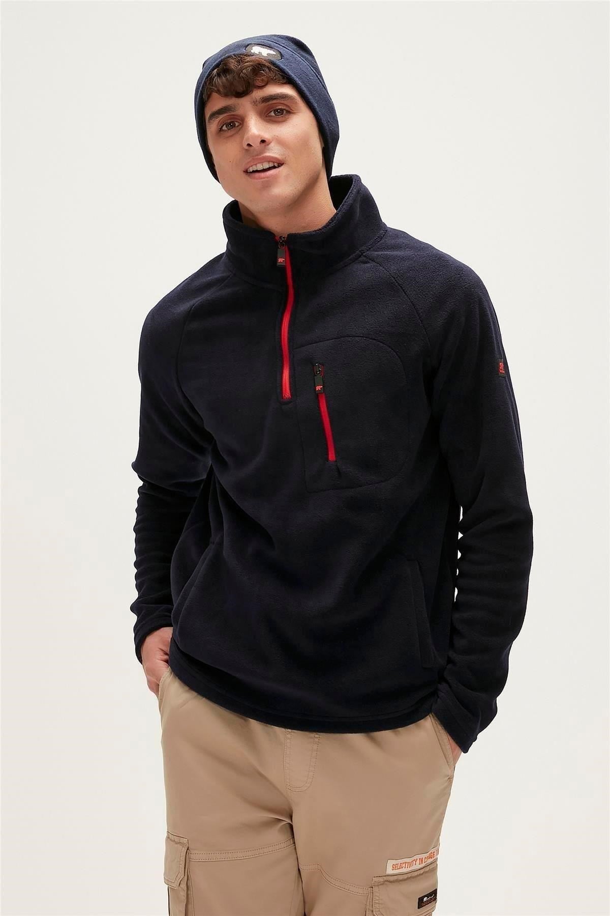 BAD BEAR ERKEK HUSKY HALF-ZIP POLAR SWEATSHIRT 19.02.21.006
