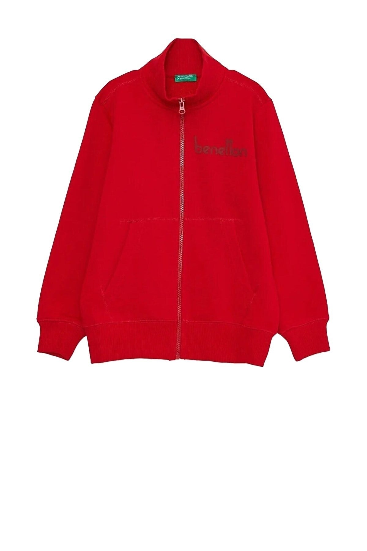 BENETTON ERKEK ÇOCUK E SMU UK_BENETTON YAZILI FERMUARLI SWEATSHİRT 222A3J68C502D