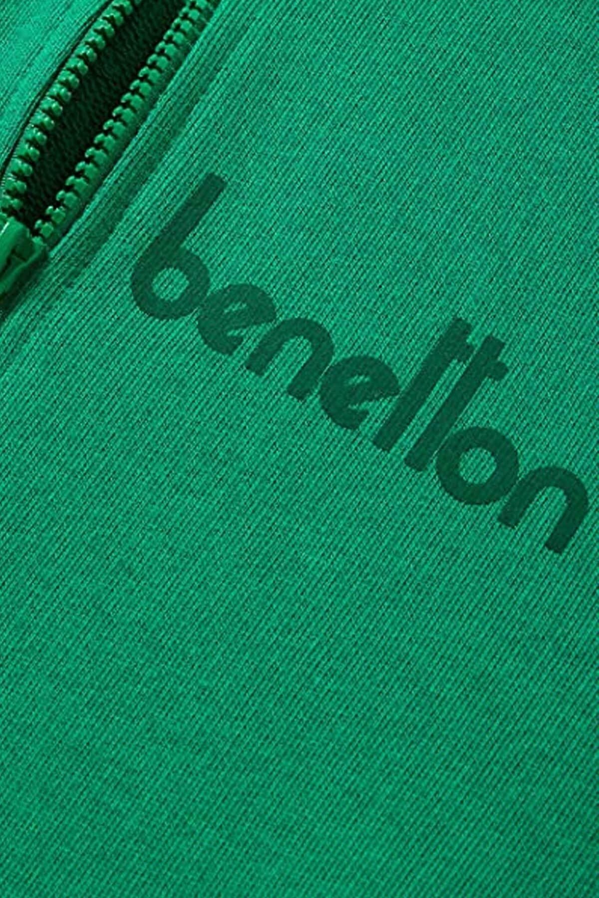 BENETTON ERKEK ÇOCUK E SMU UK_BENETTON YAZILI FERMUARLI SWEATSHİRT 222A3J68C502D