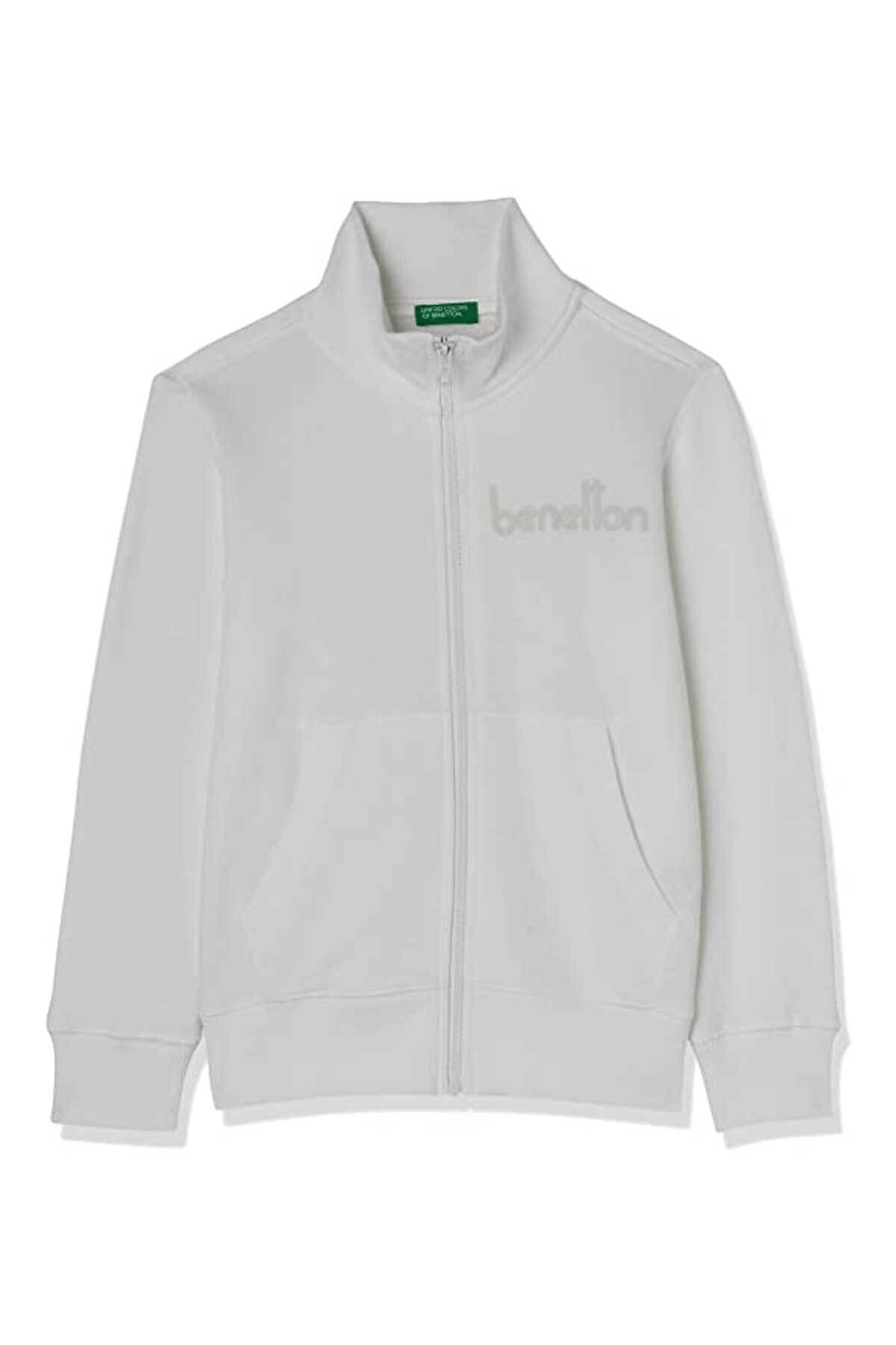 BENETTON ERKEK ÇOCUK E SMU UK_BENETTON YAZILI FERMUARLI SWEATSHİRT 222A3J68C502D