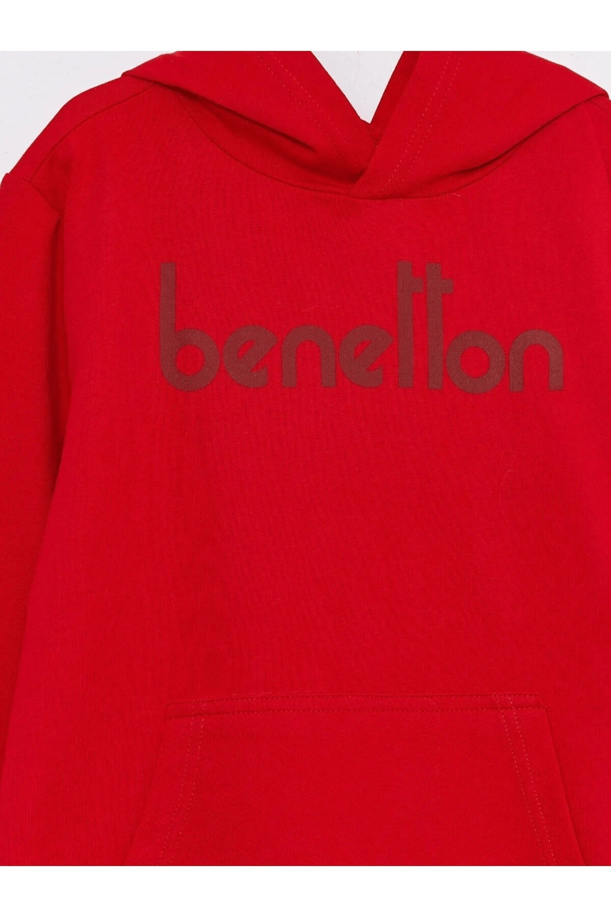 BENETTON ERKEK ÇOCUK E SMU UK_BENETTON YAZILI KAPŞONLU SWEATSHİRT 222A3BC1C202J