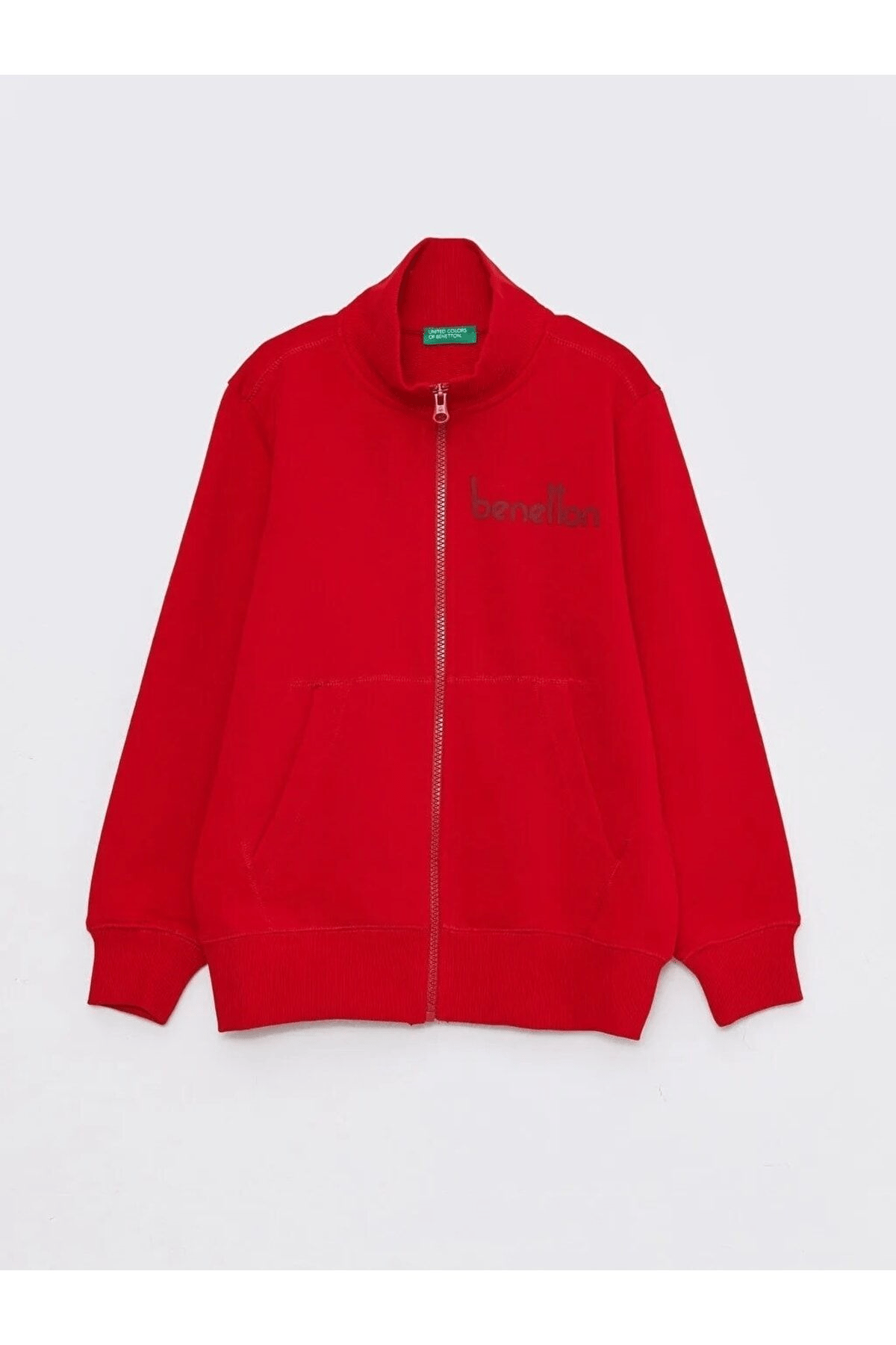 BENETTON ERKEK ÇOCUK E SMU UK_BENETTON YAZILI FERMUARLI SWEATSHİRT 222A3J68C502D