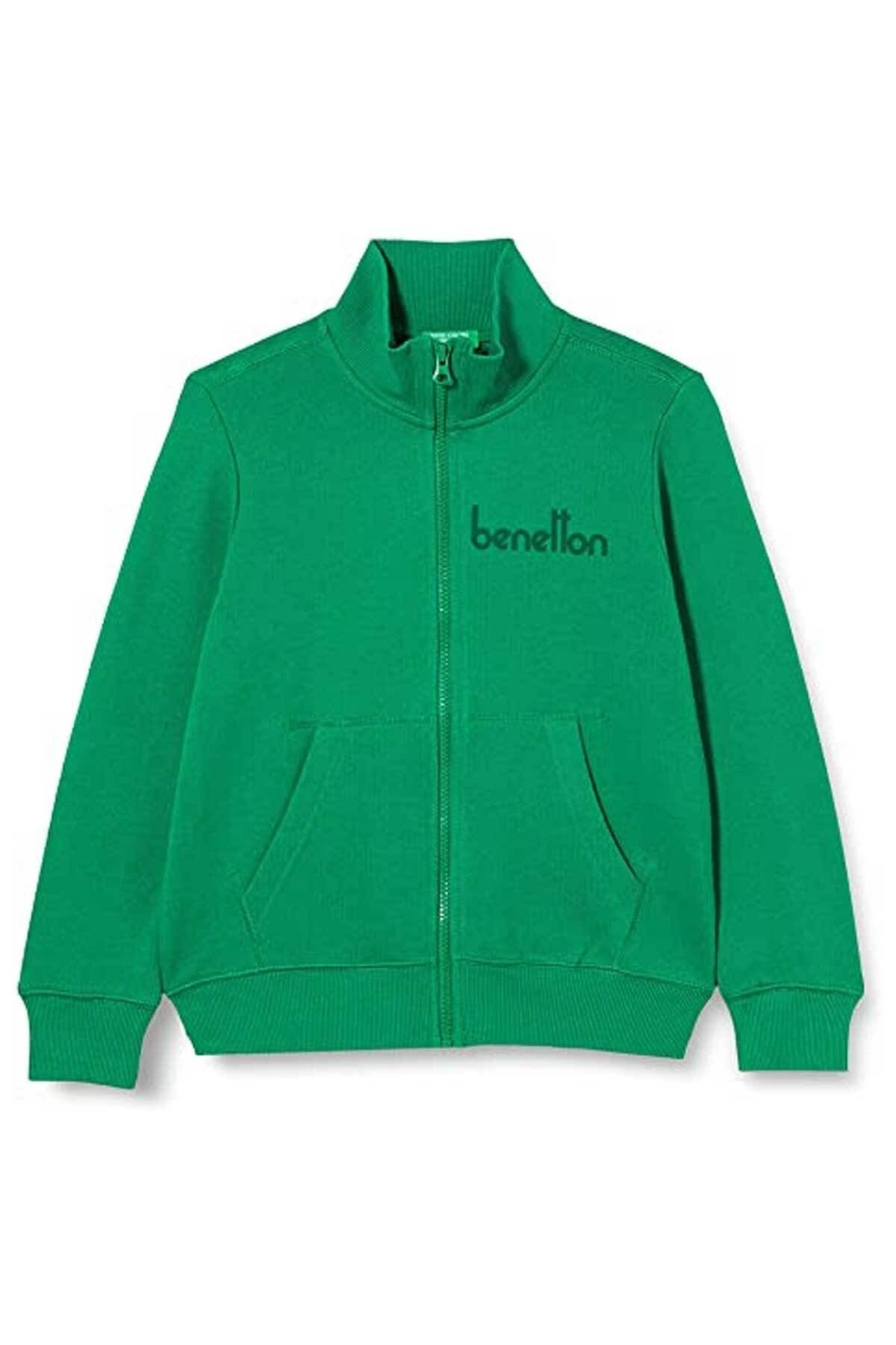 BENETTON ERKEK ÇOCUK E SMU UK_BENETTON YAZILI FERMUARLI SWEATSHİRT 222A3J68C502D
