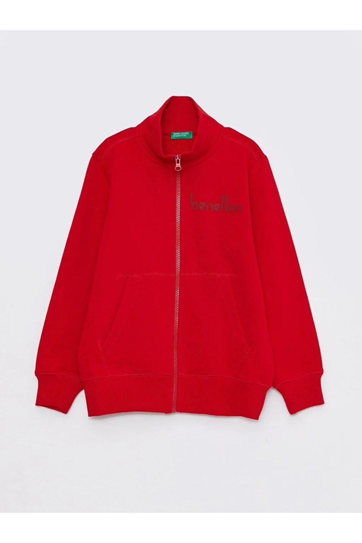 BENETTON ERKEK ÇOCUK E SMU UK_BENETTON YAZILI FERMUARLI SWEATSHİRT 222A3J68C502D