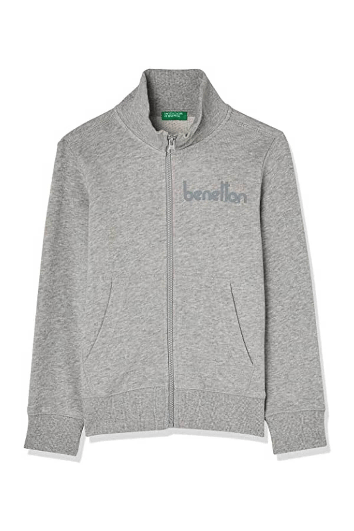 BENETTON ERKEK ÇOCUK E SMU UK_BENETTON YAZILI FERMUARLI SWEATSHİRT 222A3J68C502D