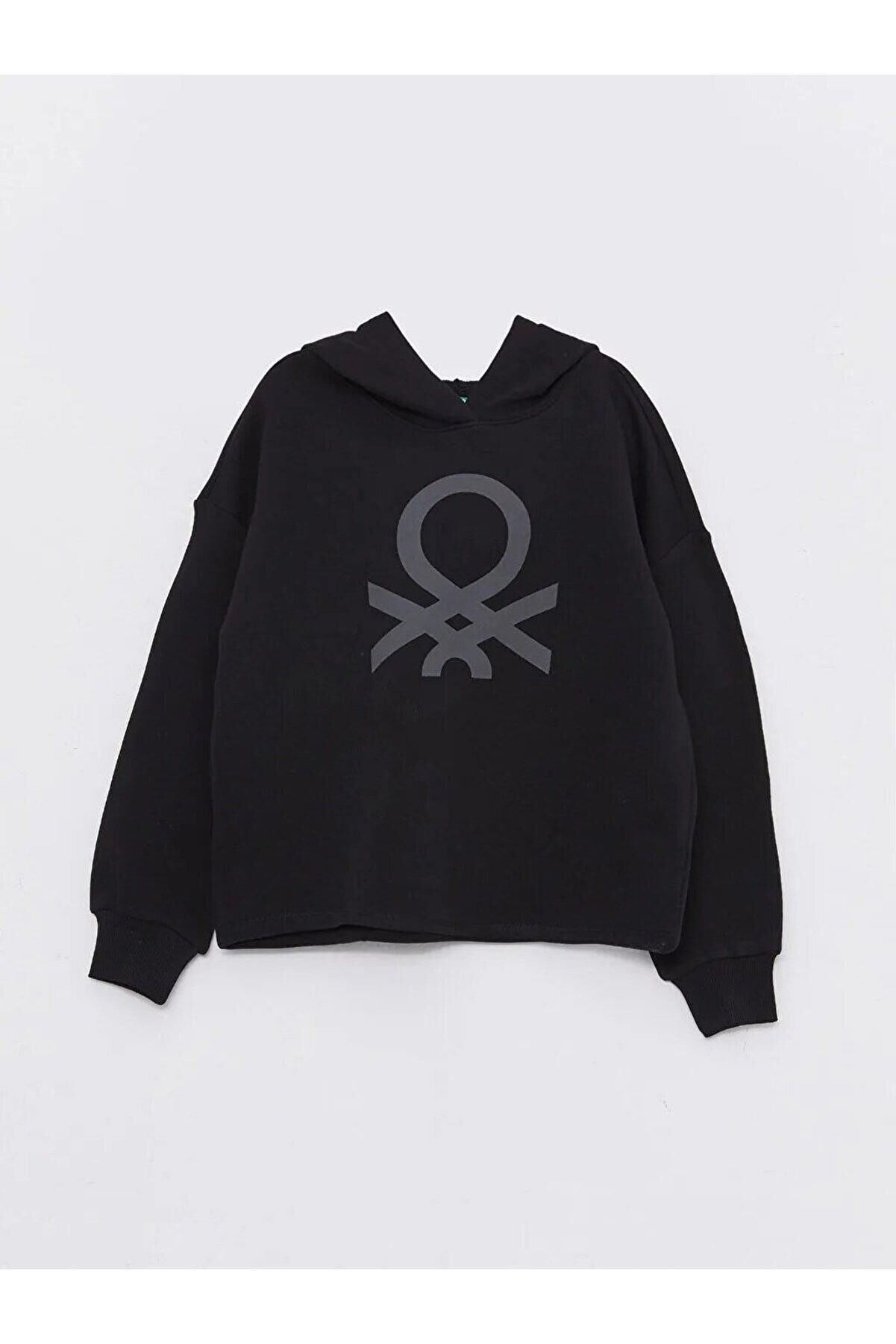 BENETTON KIZ ÇOCUK K SMU UK_BENETTON LOGOLU KAPŞONLU SWEATSHİRT 222A3J68C202K