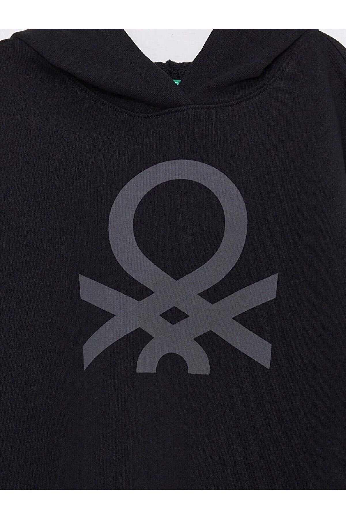 BENETTON KIZ ÇOCUK K SMU UK_BENETTON LOGOLU KAPŞONLU SWEATSHİRT 222A3J68C202K