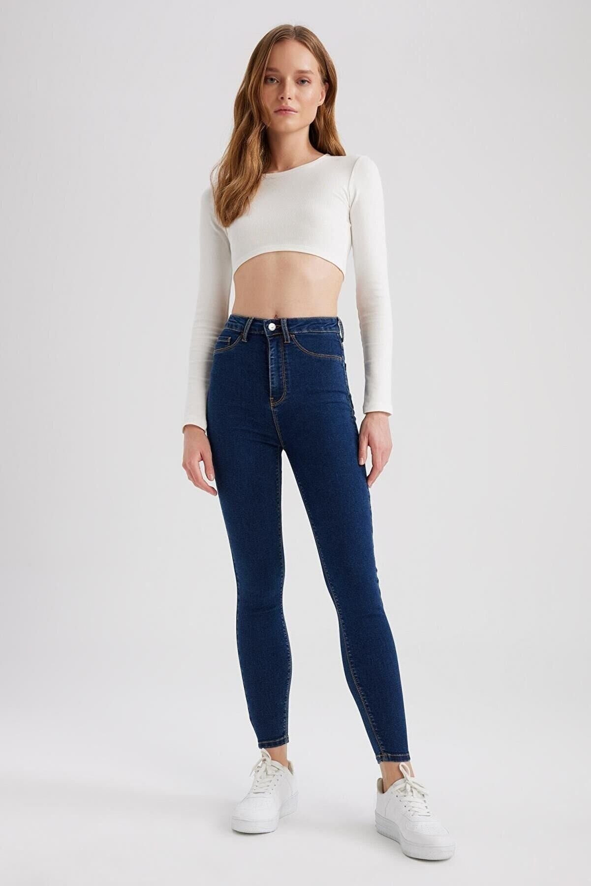 DEFACTO KADIN SUPER SKİNNY JEGGING FİT YÜKSEK BEL JEAN PANTOLON Z8260AZ