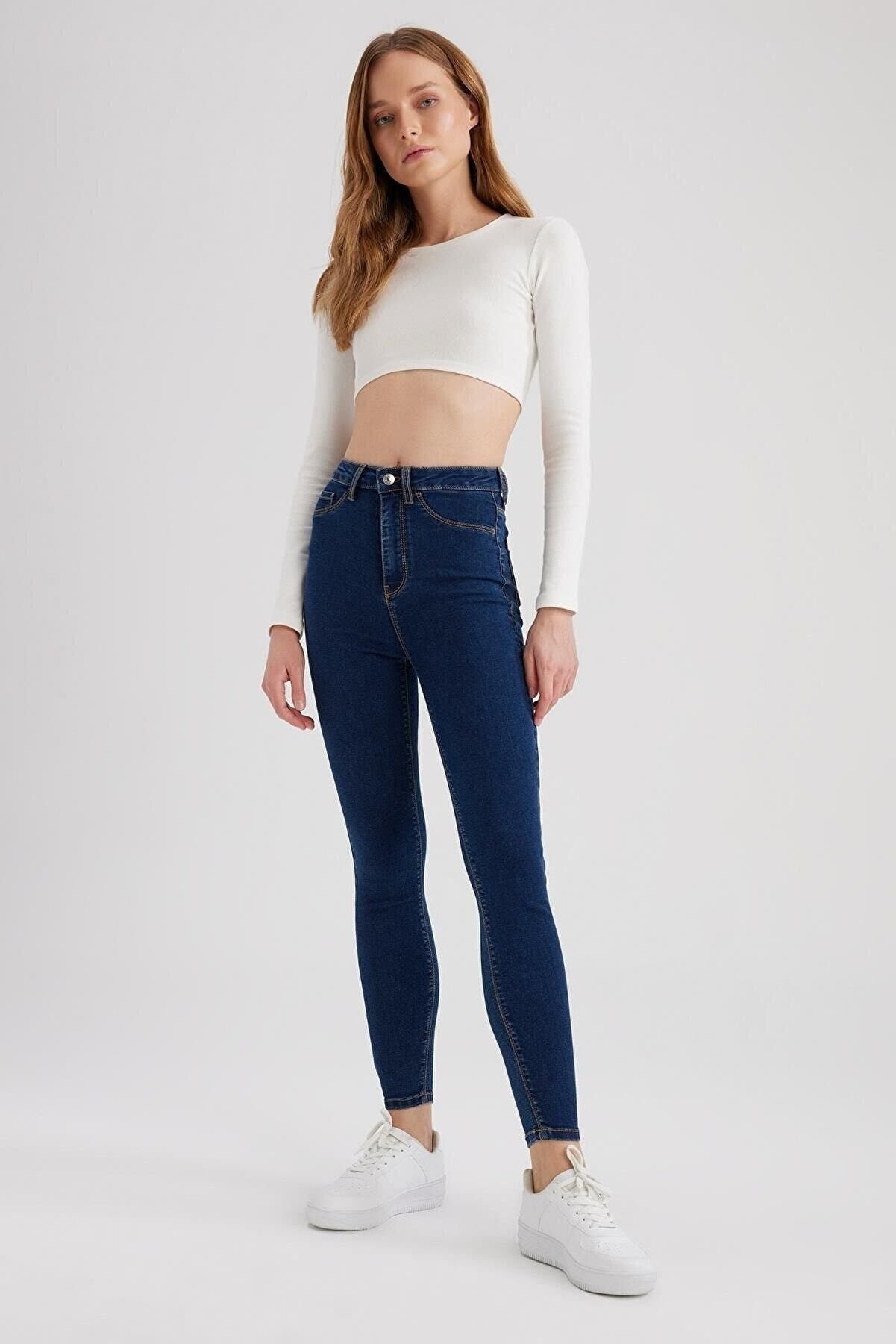 DEFACTO KADIN SUPER SKİNNY JEGGING FİT YÜKSEK BEL JEAN PANTOLON Z8260AZ