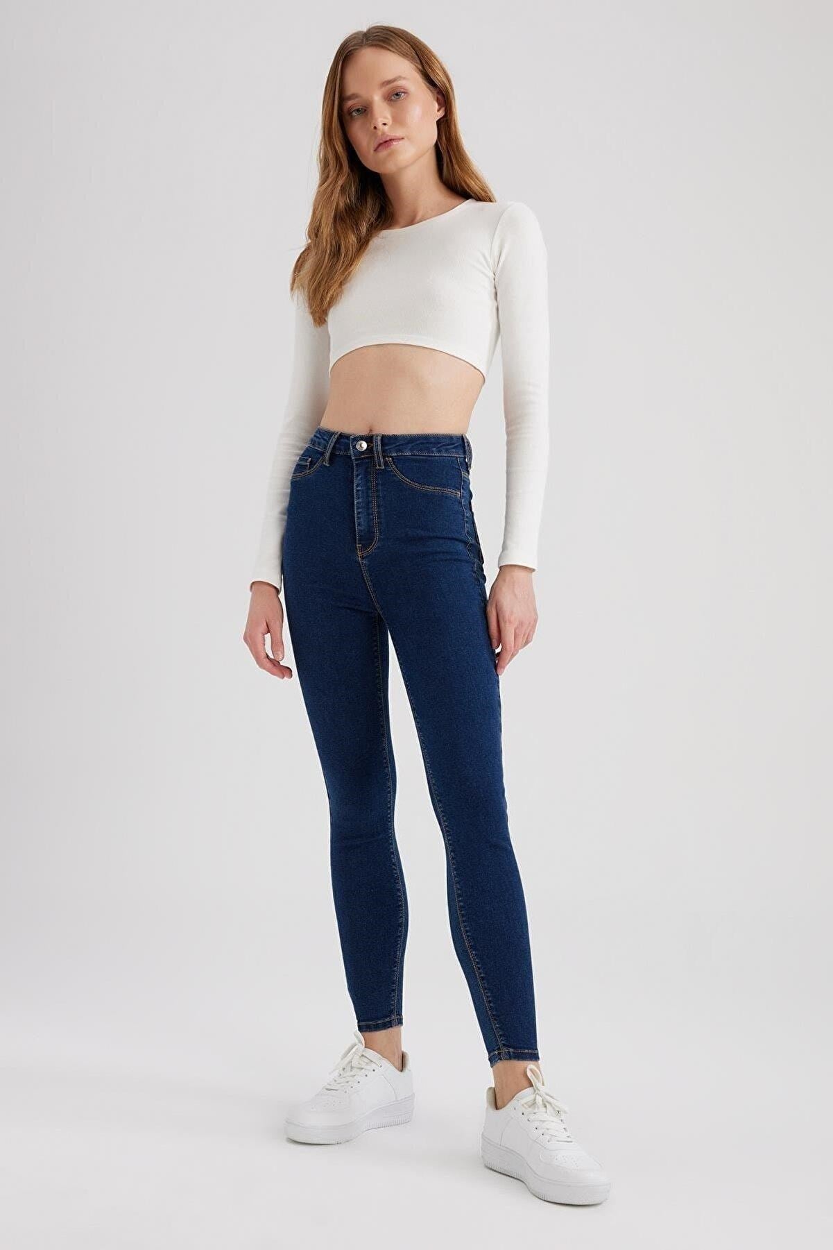 DEFACTO KADIN SUPER SKİNNY JEGGING FİT YÜKSEK BEL JEAN PANTOLON Z8260AZ