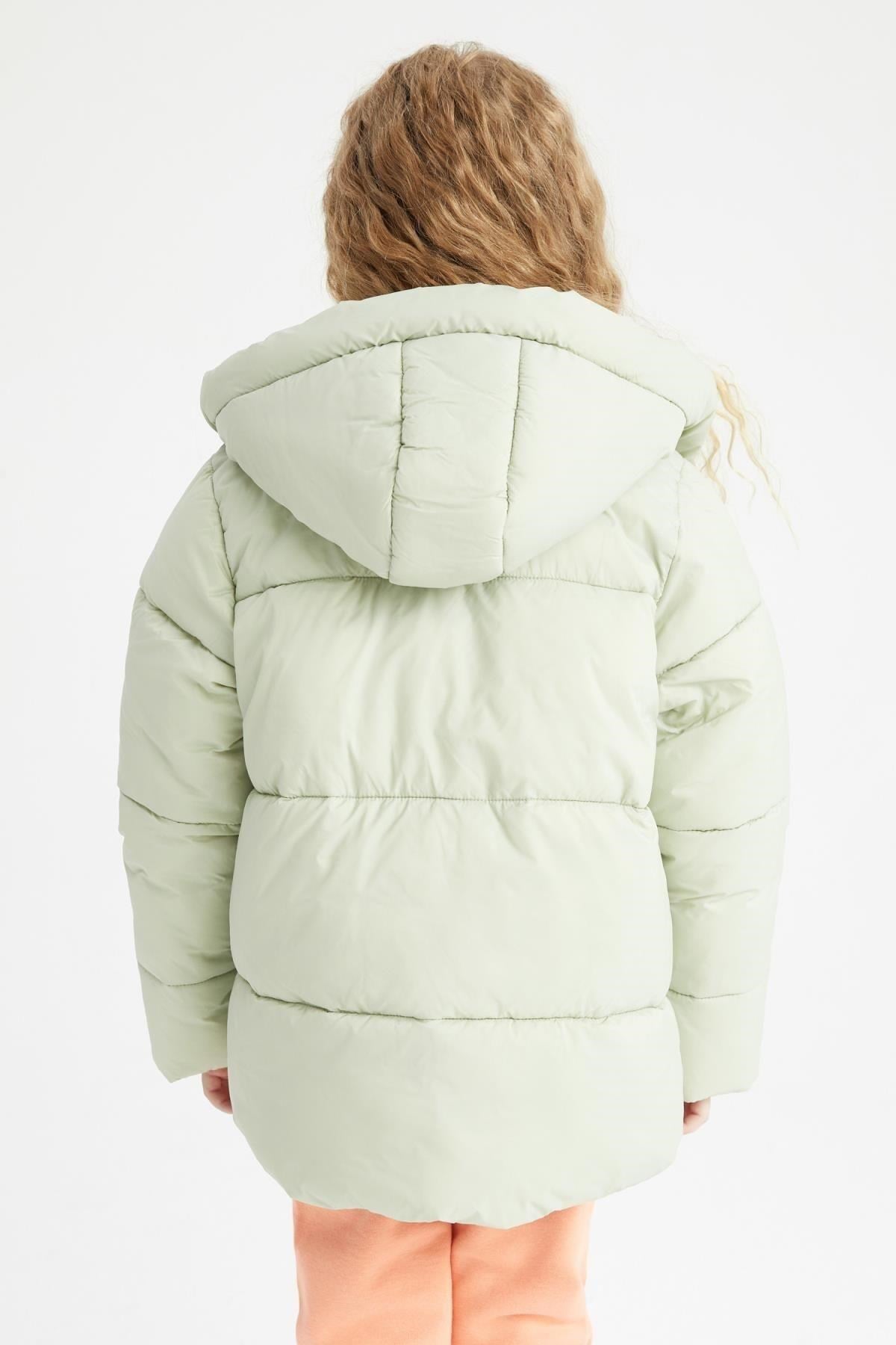 DEFACTO KIZ ÇOCUK PUFFER ŞİŞME MONT KAPÜŞONLU POLAR ASTARLI MONT X6484A6