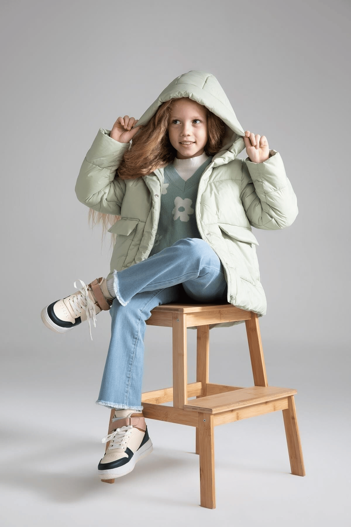 DEFACTO KIZ ÇOCUK PUFFER ŞİŞME MONT KAPÜŞONLU POLAR ASTARLI MONT X6484A6